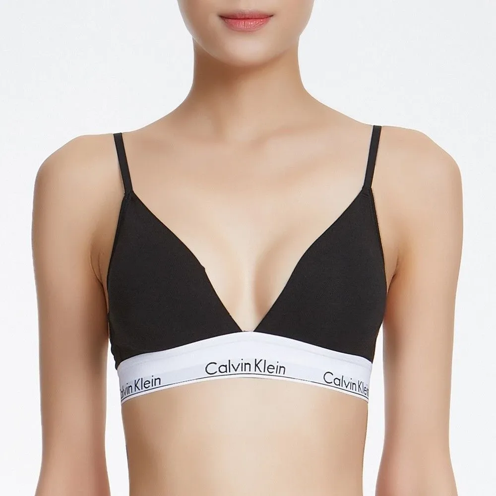 CALVIN KLEIN Women Modern Cotton Triangle Bralette Bras Black QF5650 001 CALVIN KLEIN Women Modern Cotton Triangle Bralette Bras Black QF5650 001