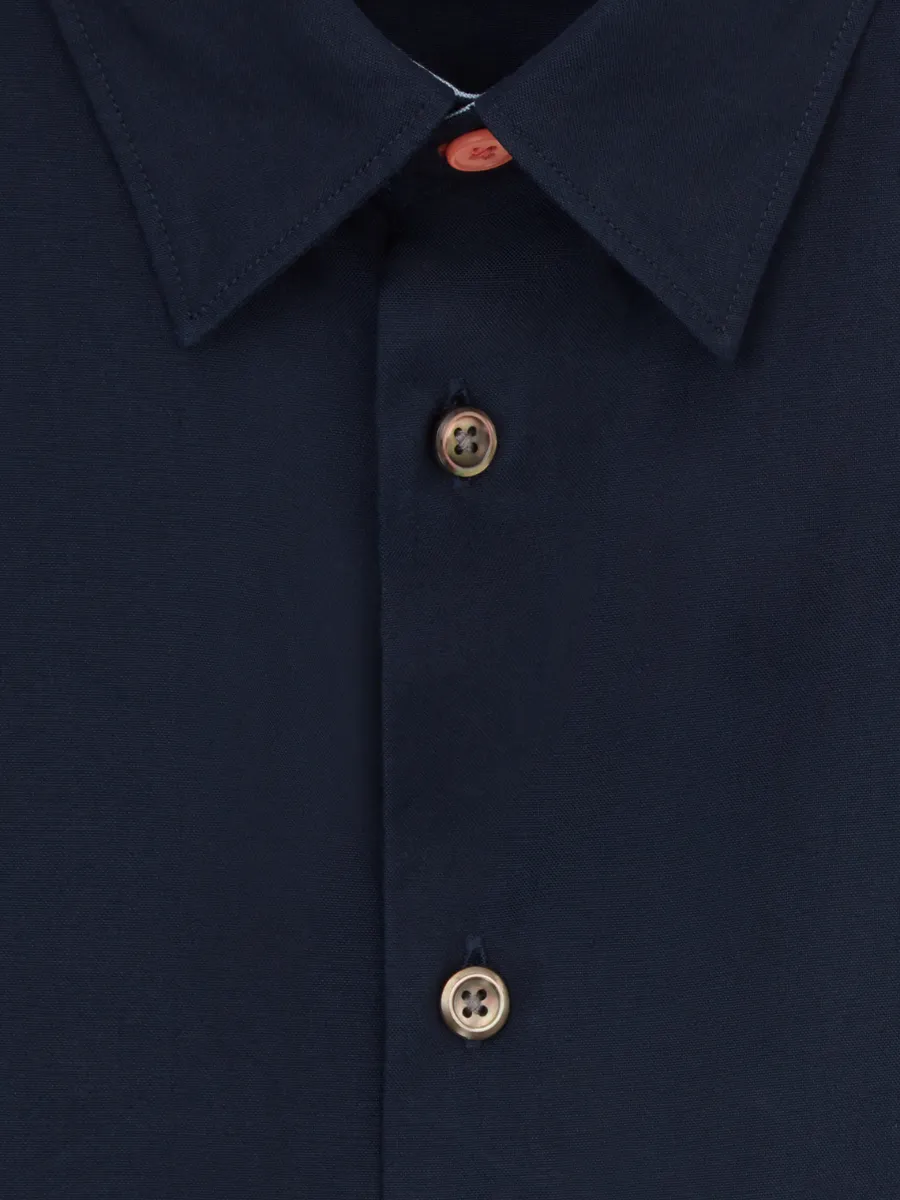 PAUL SMITH SHIRTS MENS SS CASUAL FIT SHIRT ZEB BADGE INKY BLUE