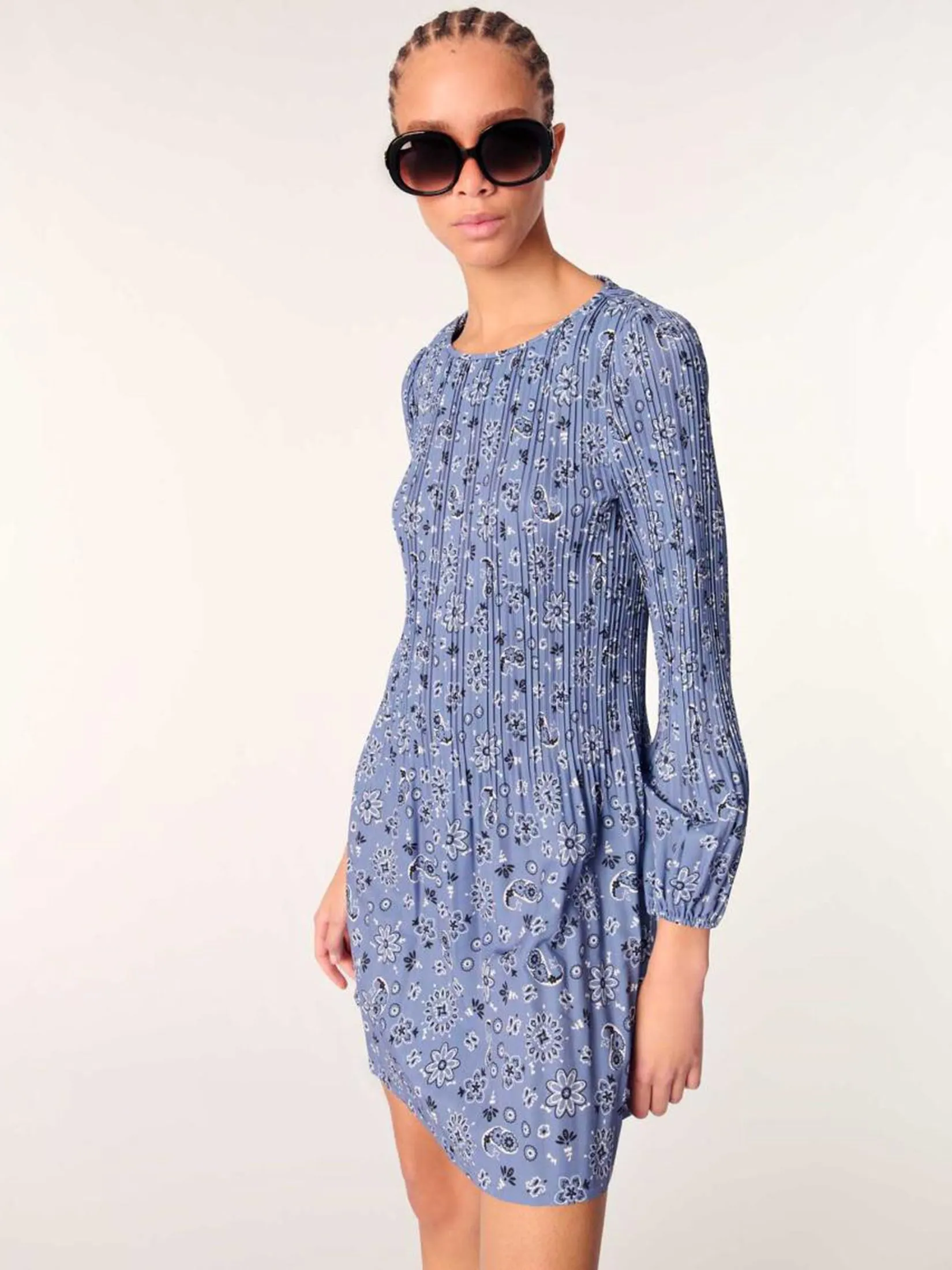MAJE Women Dress Patterned Pleated MAJE Women Dress Patterned Pleated