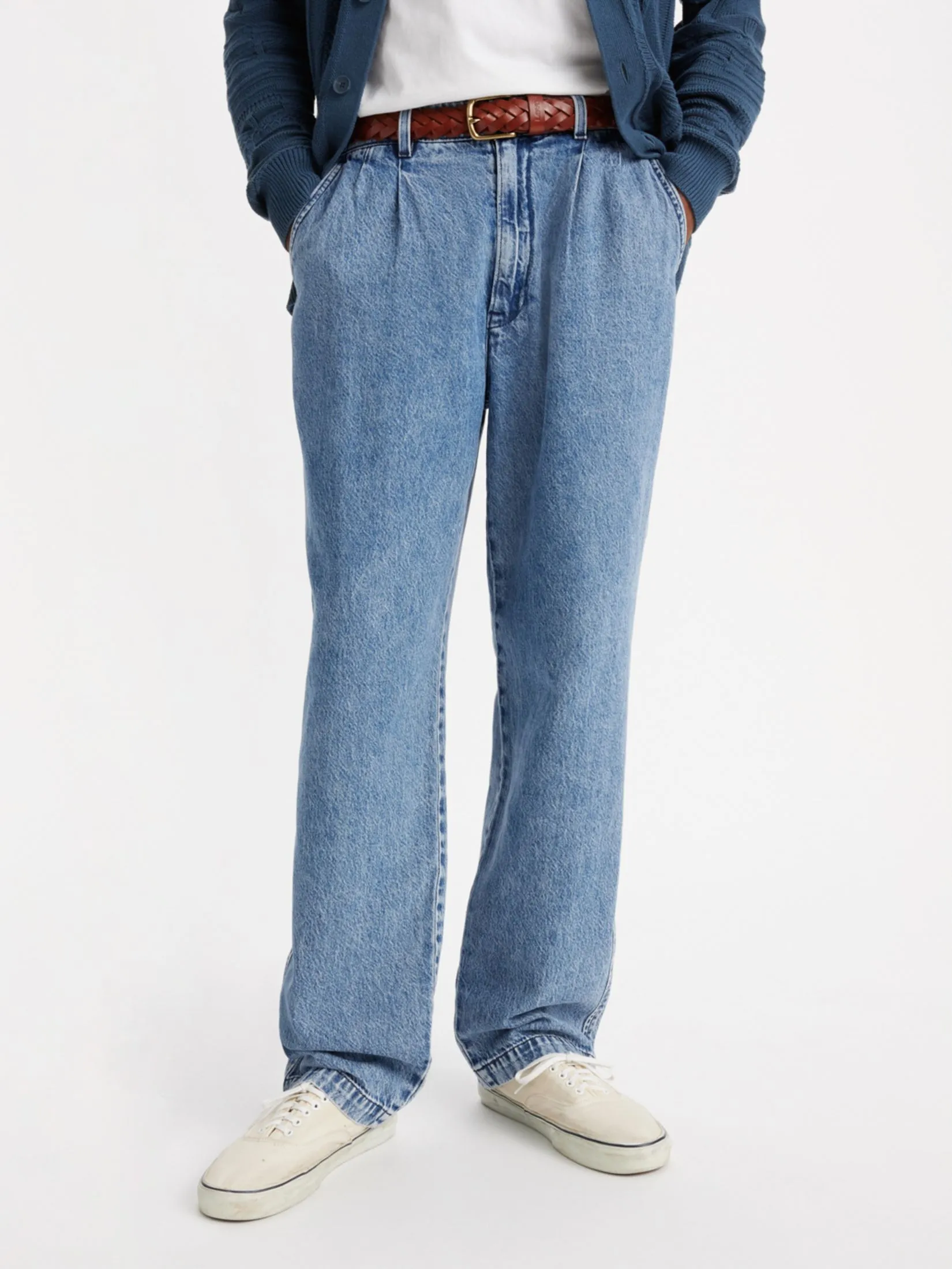 LEVI'S Men's XX Chino Loose Straight Pleated Pants Dark Blue LEVI'S Men's XX Chino Loose Straight Pleated Pants Dark Blue