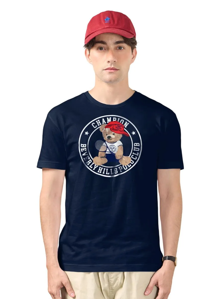BEVERLY HILLS POLO CLUB Dark blue Unisex T-Shirt REGULAR-FIT Model BNSR335 BEVERLY HILLS POLO CLUB Dark blue Unisex T-Shirt REGULAR-FIT Model BNSR335