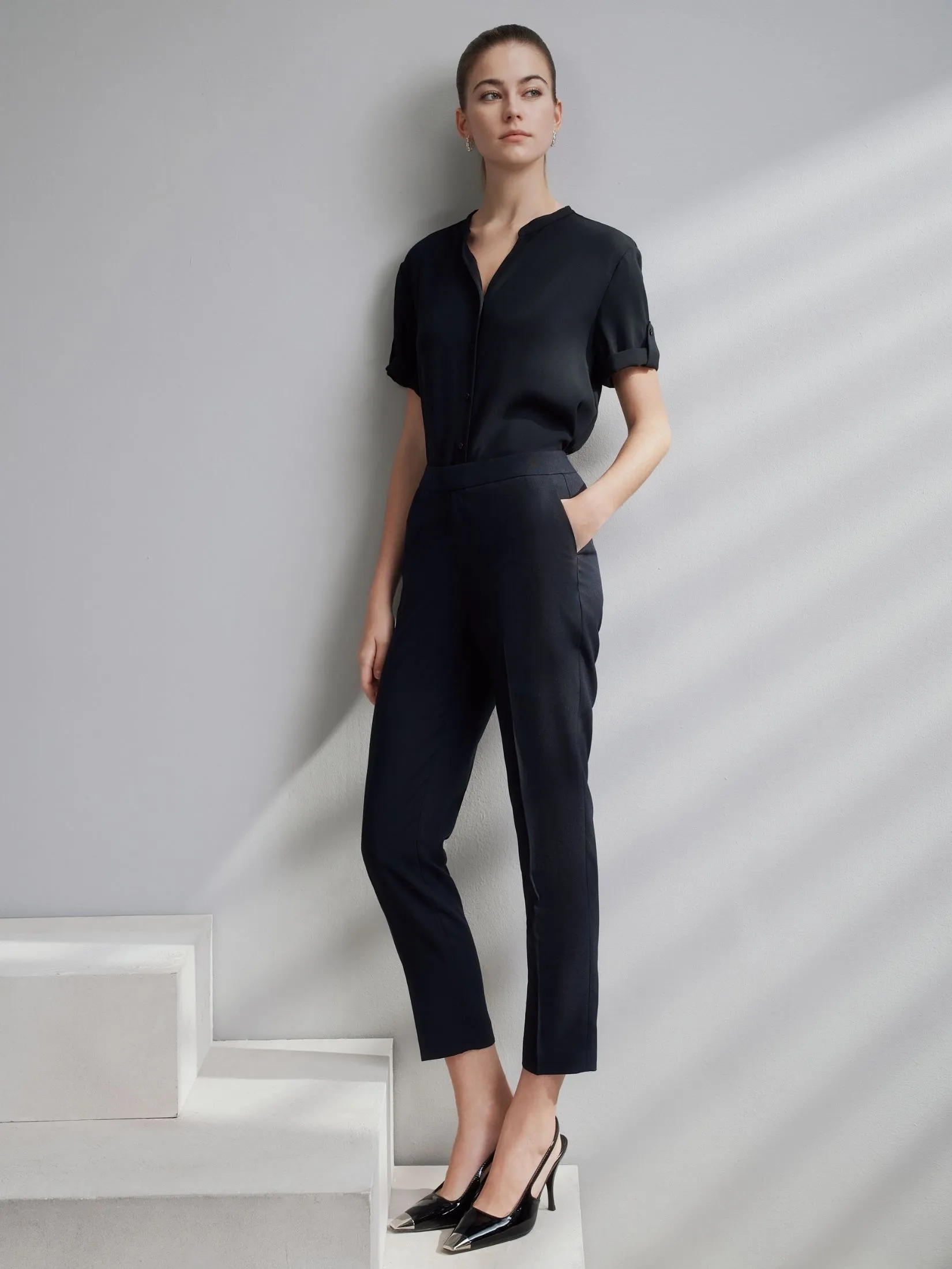 G2000 Women Clothing Ankle Cigarette Suit Pants Ankle Cigarette Shape - Navy G2000 Women Clothing Ankle Cigarette Suit Pants Ankle Cigarette Shape - Navy