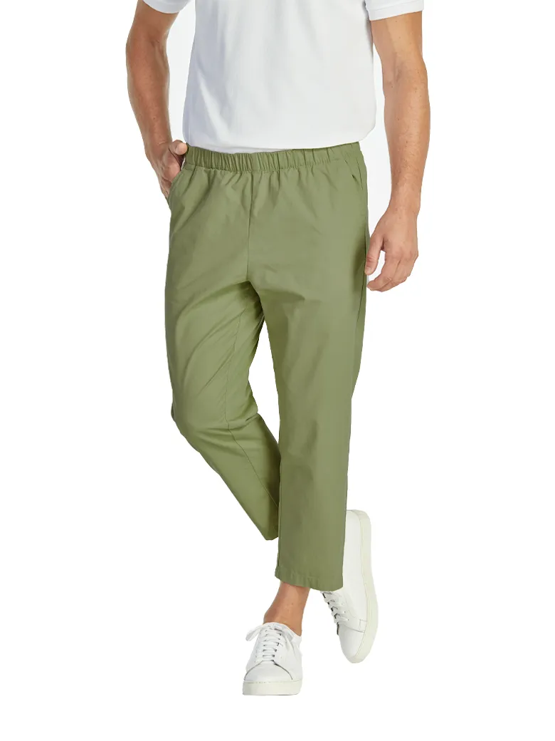 ELLE HOMME MEN ELASTIC WAIST PANTS W8Q001GR - GREEN ELLE HOMME MEN ELASTIC WAIST PANTS W8Q001GR - GREEN
