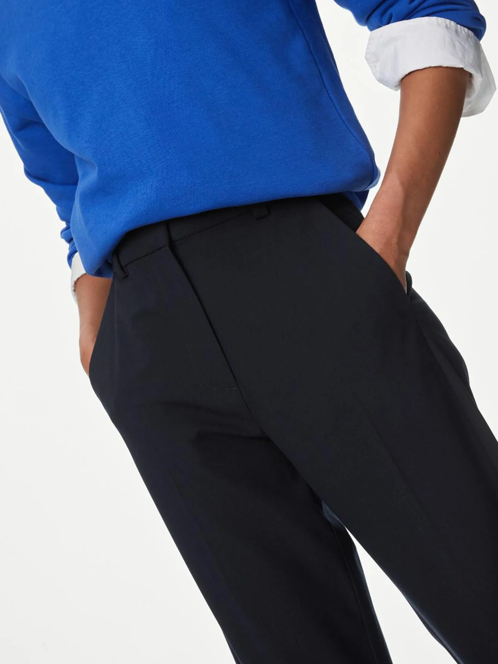 MARKS & SPENCER Women Trousers Straight Leg Woven with Stretch MARKS & SPENCER Women Trousers Straight Leg Woven with Stretch