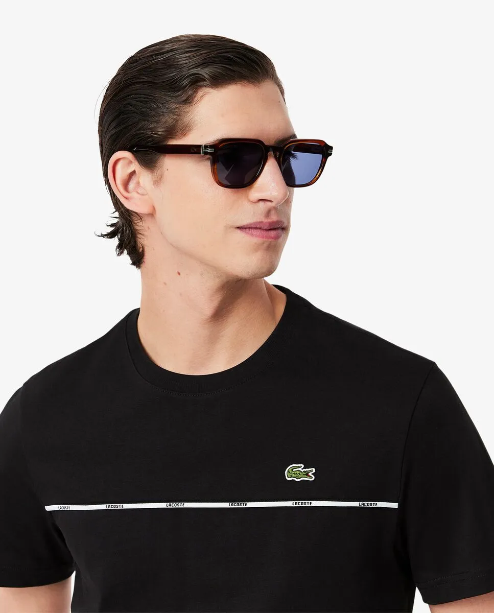 LACOSTE Regular Fit Lacoste Trim T-Shirt Black LACOSTE Regular Fit Lacoste Trim T-Shirt Black