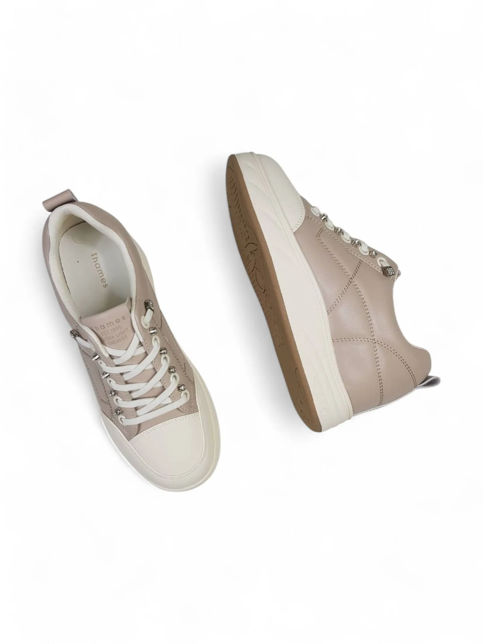 THAMES Women Sneakers Height 1.5 Inch Pink THAMES Women Sneakers Height 1.5 Inch Pink