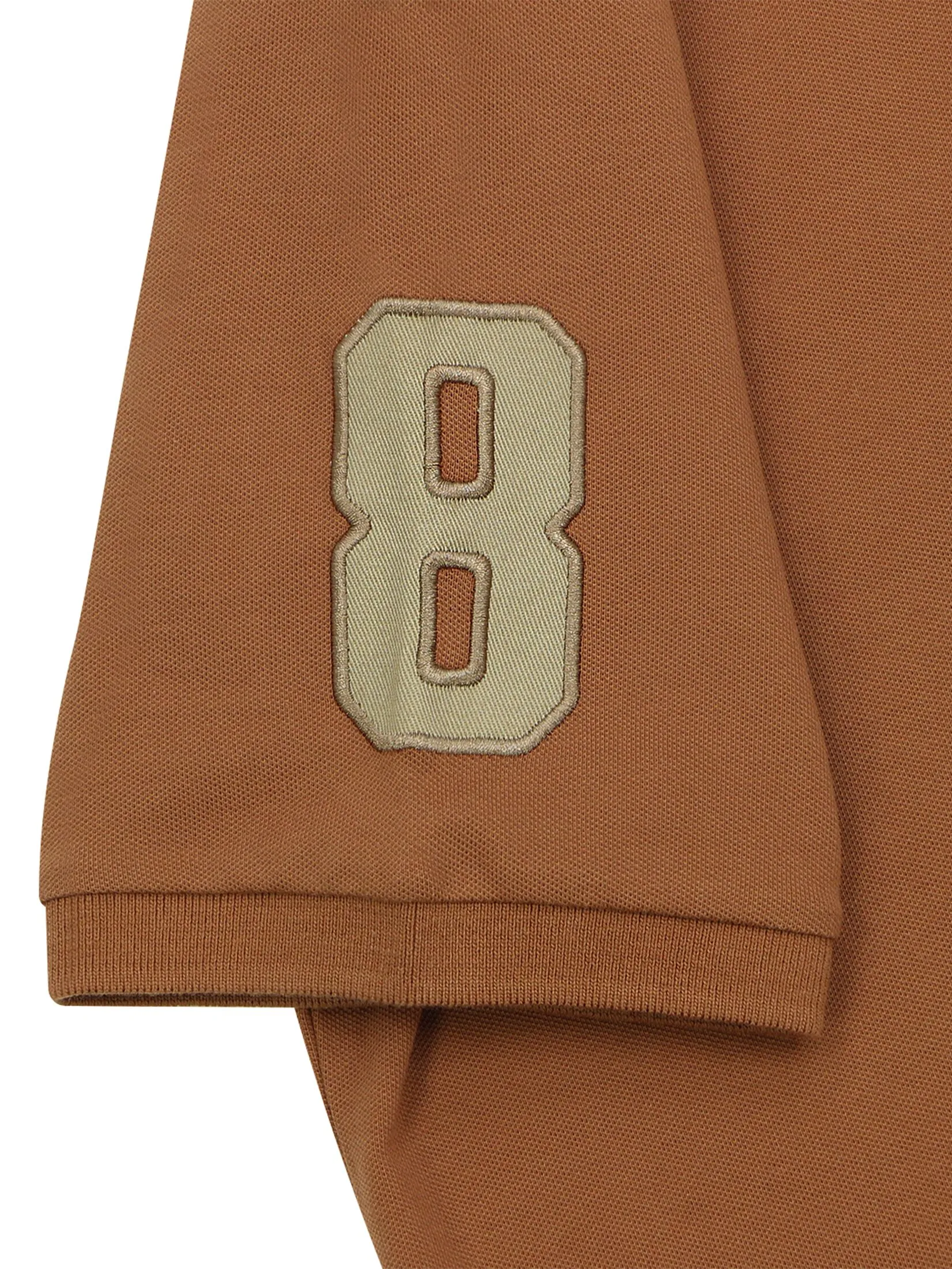 GIORDANO Men's Lycra Pique Embroidery Polo (3D Lion) Mocha bisque brown GIORDANO Men's Lycra Pique Embroidery Polo (3D Lion) Mocha bisque brown