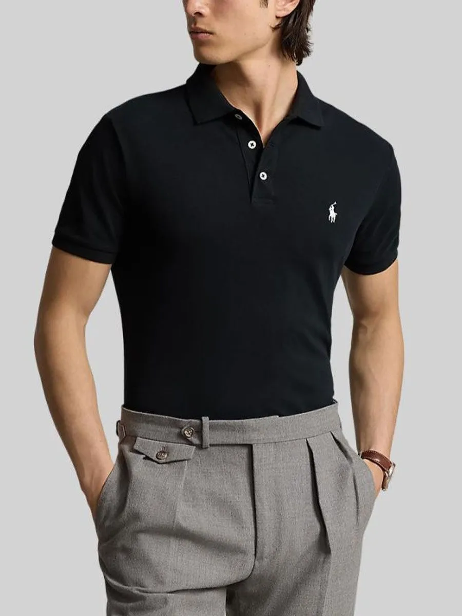 POLO RALPH LAUREN Men Polo-Custom Slim Fit Stretch Mesh Polo Shirt MNPOKNI1N822990-Black POLO RALPH LAUREN Men Polo-Custom Slim Fit Stretch Mesh Polo Shirt MNPOKNI1N822990-Black