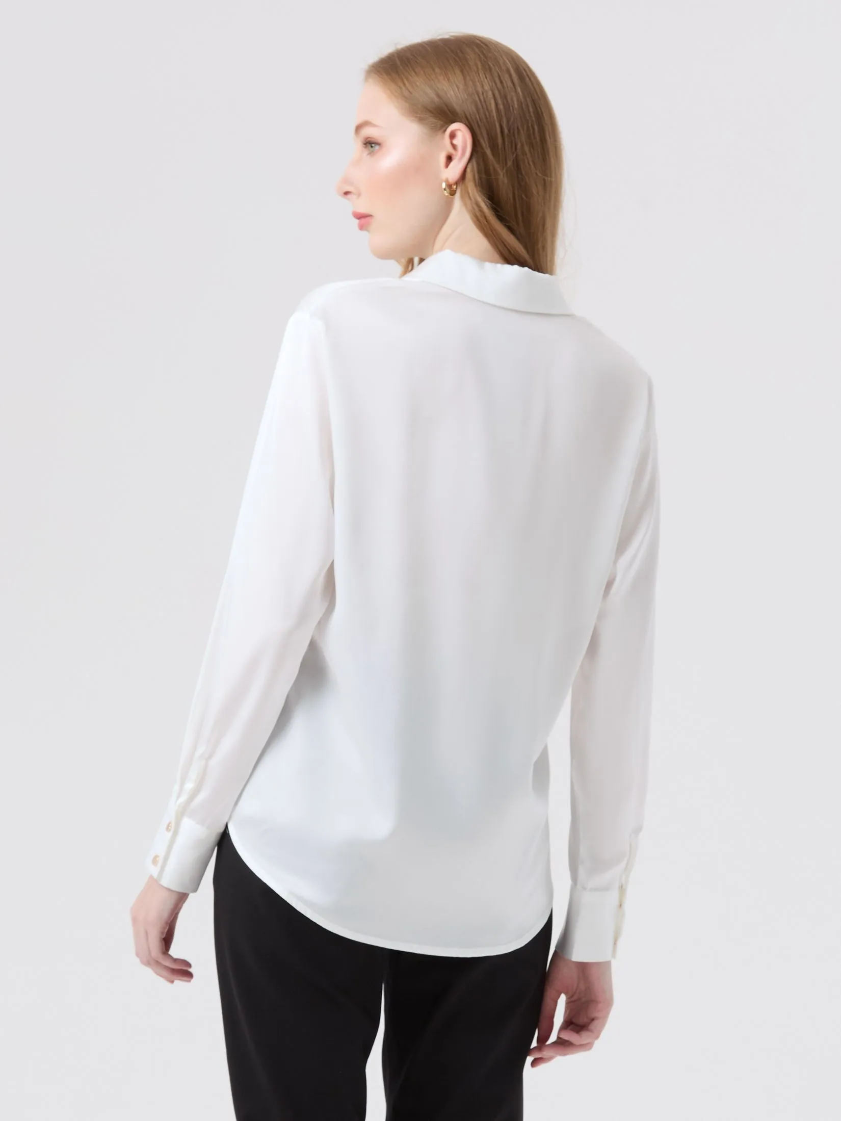 ESPADA Smooth Satin Shirt Woman Off White ESPADA Smooth Satin Shirt Woman Off White