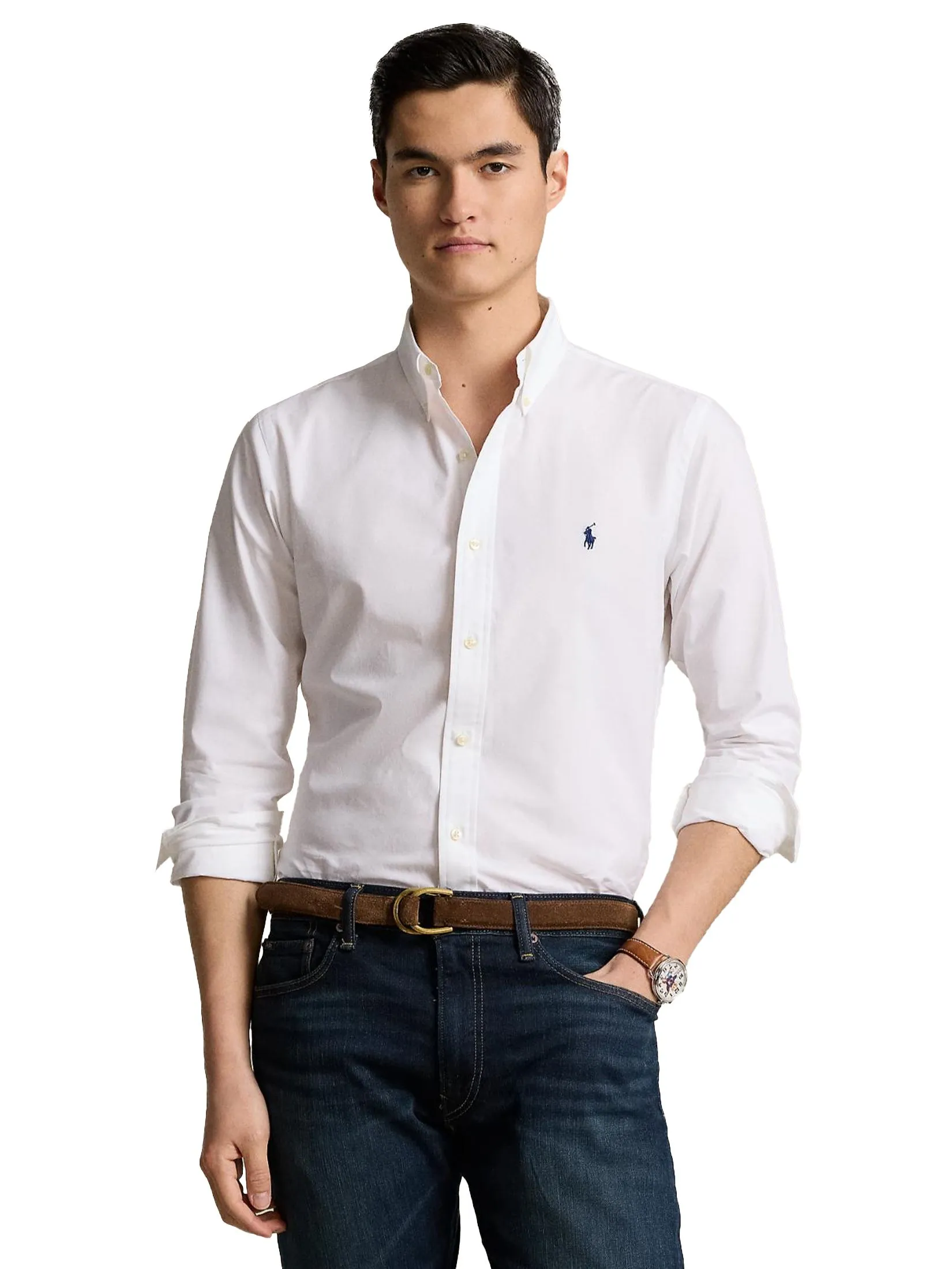 POLO RALPH LAUREN Men Shirt-Custom Fit Stretch Poplin Shirt MNPOWOV16823414-White POLO RALPH LAUREN Men Shirt-Custom Fit Stretch Poplin Shirt MNPOWOV16823414-White