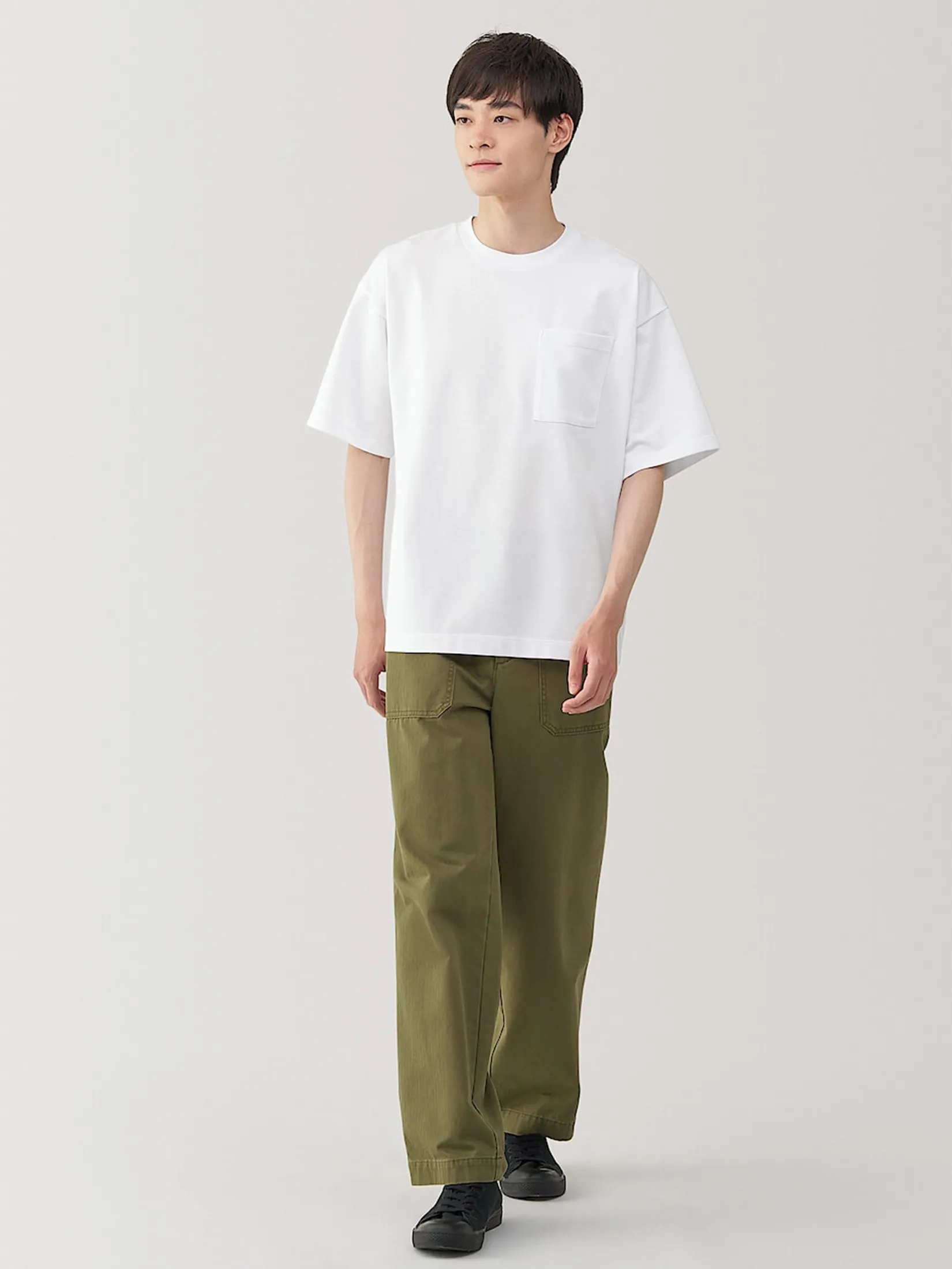 MUJI Men T-Shirt Cool Touch Short Sleeve MUJI Men T-Shirt Cool Touch Short Sleeve