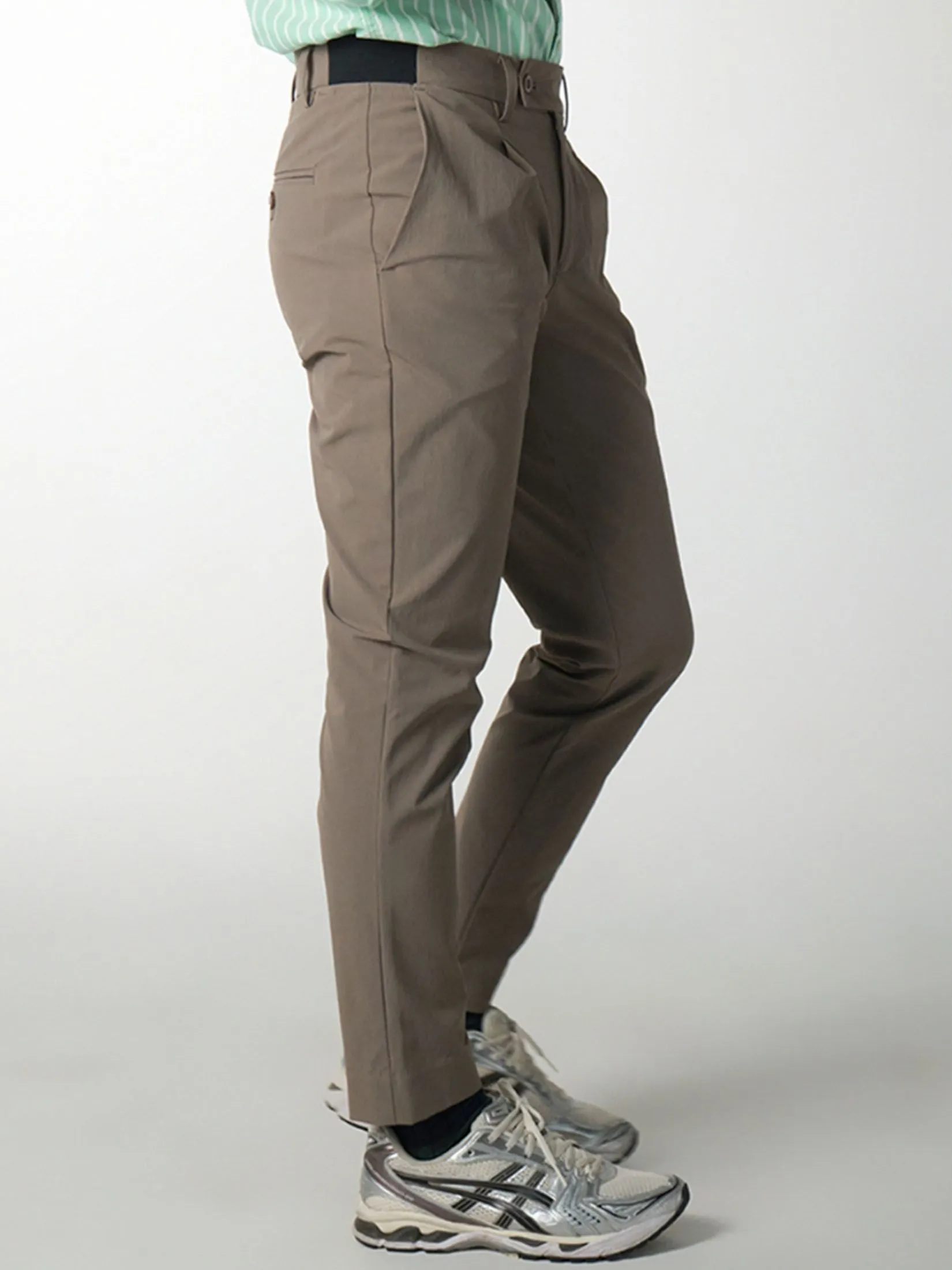 Era-won Men's  Cropped Skinny pants Golf fabric Brown Era-won Men's  Cropped Skinny pants Golf fabric Brown