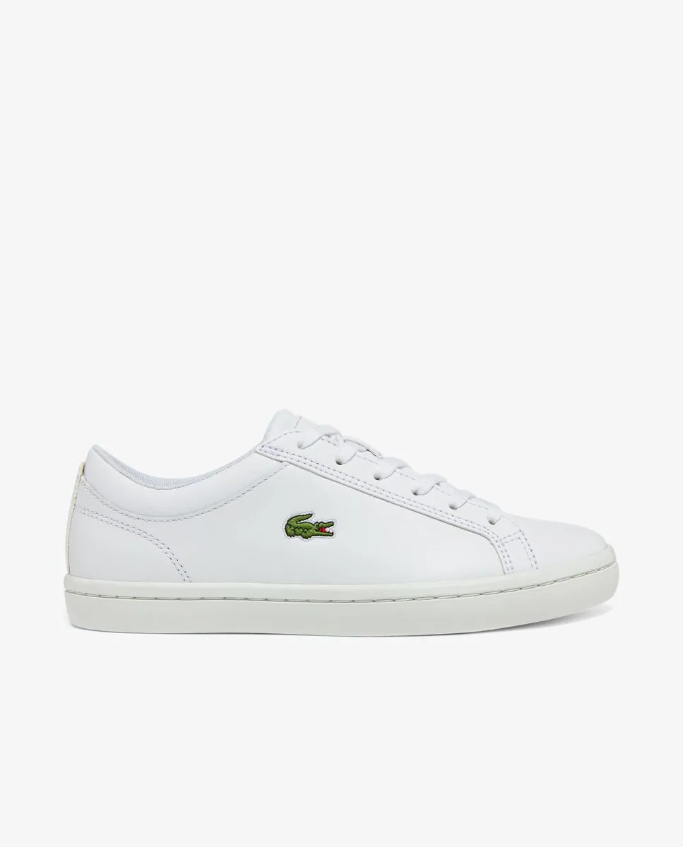 LACOSTE Women’s Straightset Leather Trainers White LACOSTE Women’s Straightset Leather Trainers White