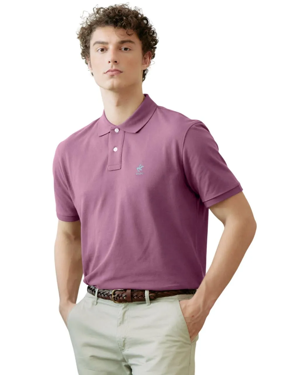 BEVERLY HILLS POLO CLUB Pink Men Polo Shirts Model BN21409 BEVERLY HILLS POLO CLUB Pink Men Polo Shirts Model BN21409