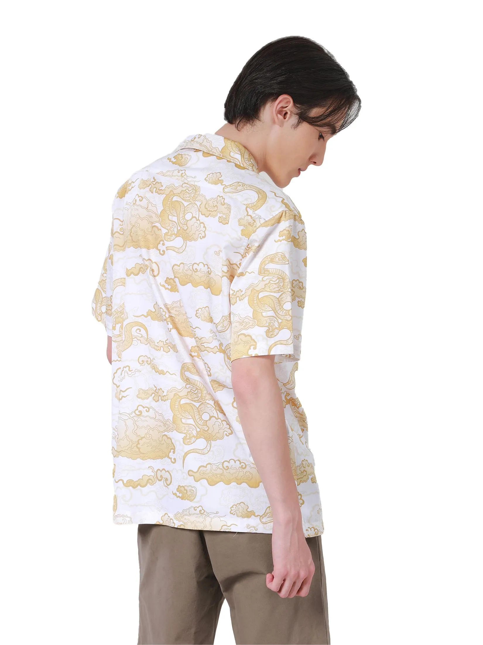 JOHN HENRY Men's Short Sleeves Shirts (Relaxed Fit) CHINESE NEW YEAR White JOHN HENRY Men's Short Sleeves Shirts (Relaxed Fit) CHINESE NEW YEAR White