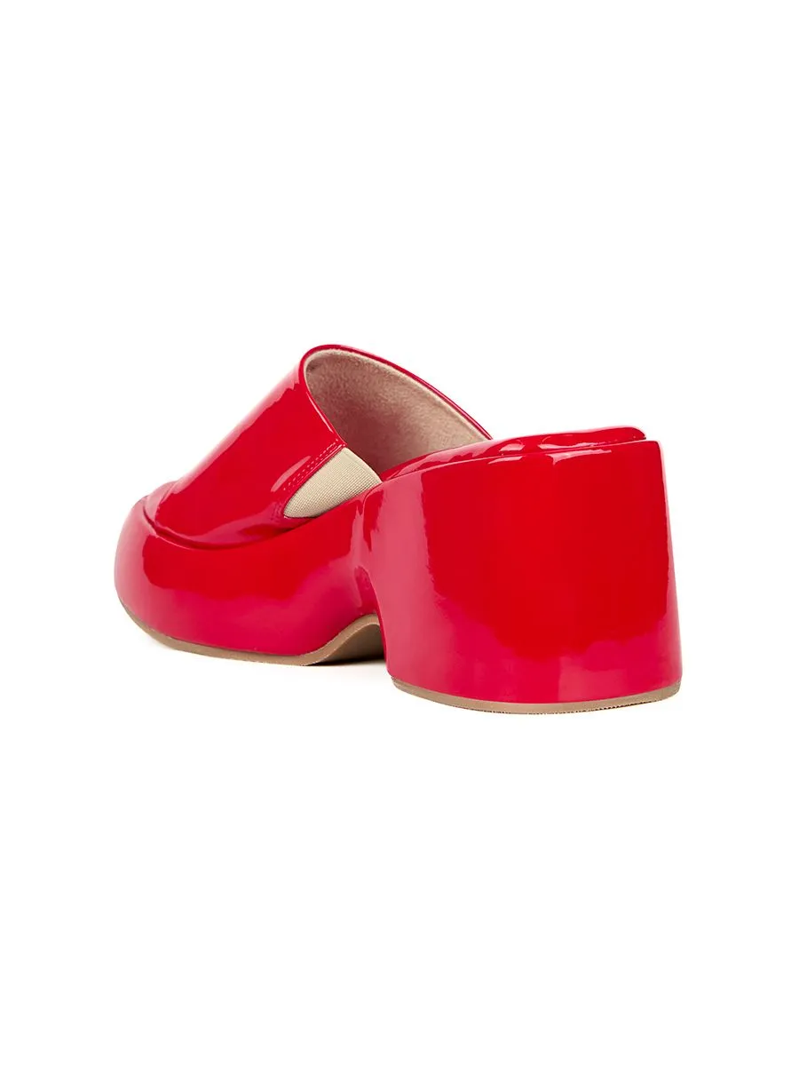 SHU WOMEN  BEDDY 3" EASY SLIDE - GLOSSY CHINESE RED SHU WOMEN  BEDDY 3" EASY SLIDE - GLOSSY CHINESE RED