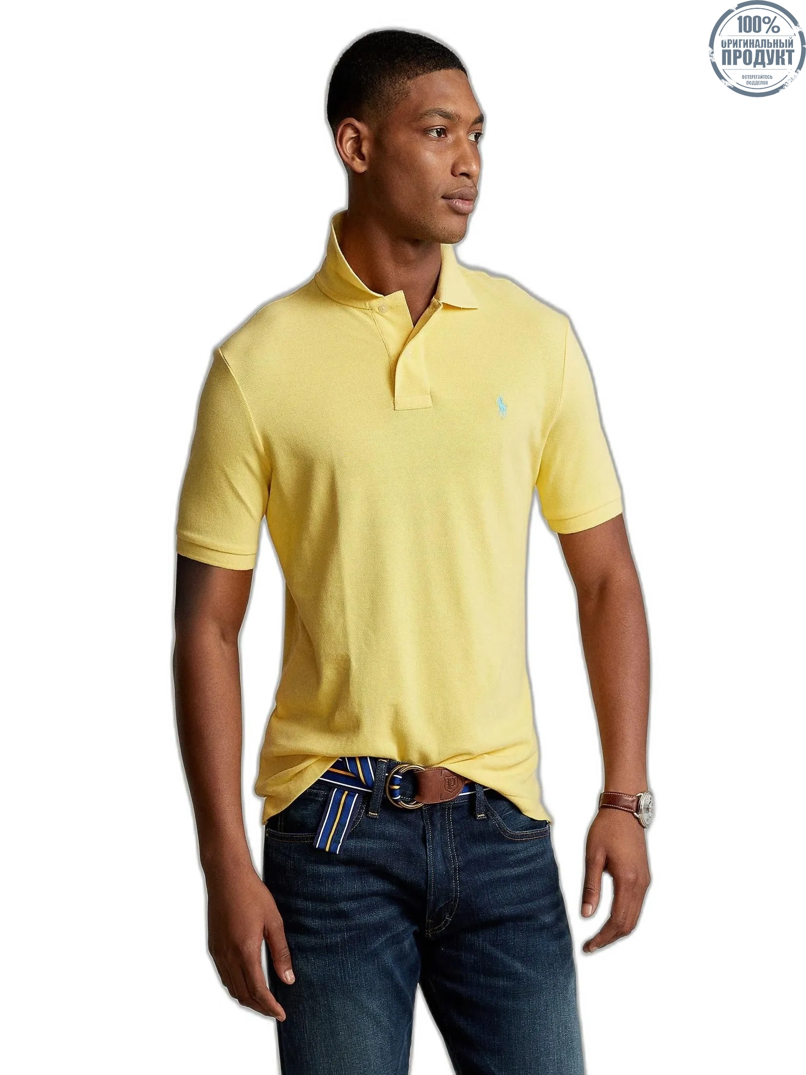 POLO RALPH LAUREN Custom Slim Fit Mesh Polo Shirt  MNPOKNI1N820335  700 YELLOW POLO RALPH LAUREN Custom Slim Fit Mesh Polo Shirt  MNPOKNI1N820335  700 YELLOW