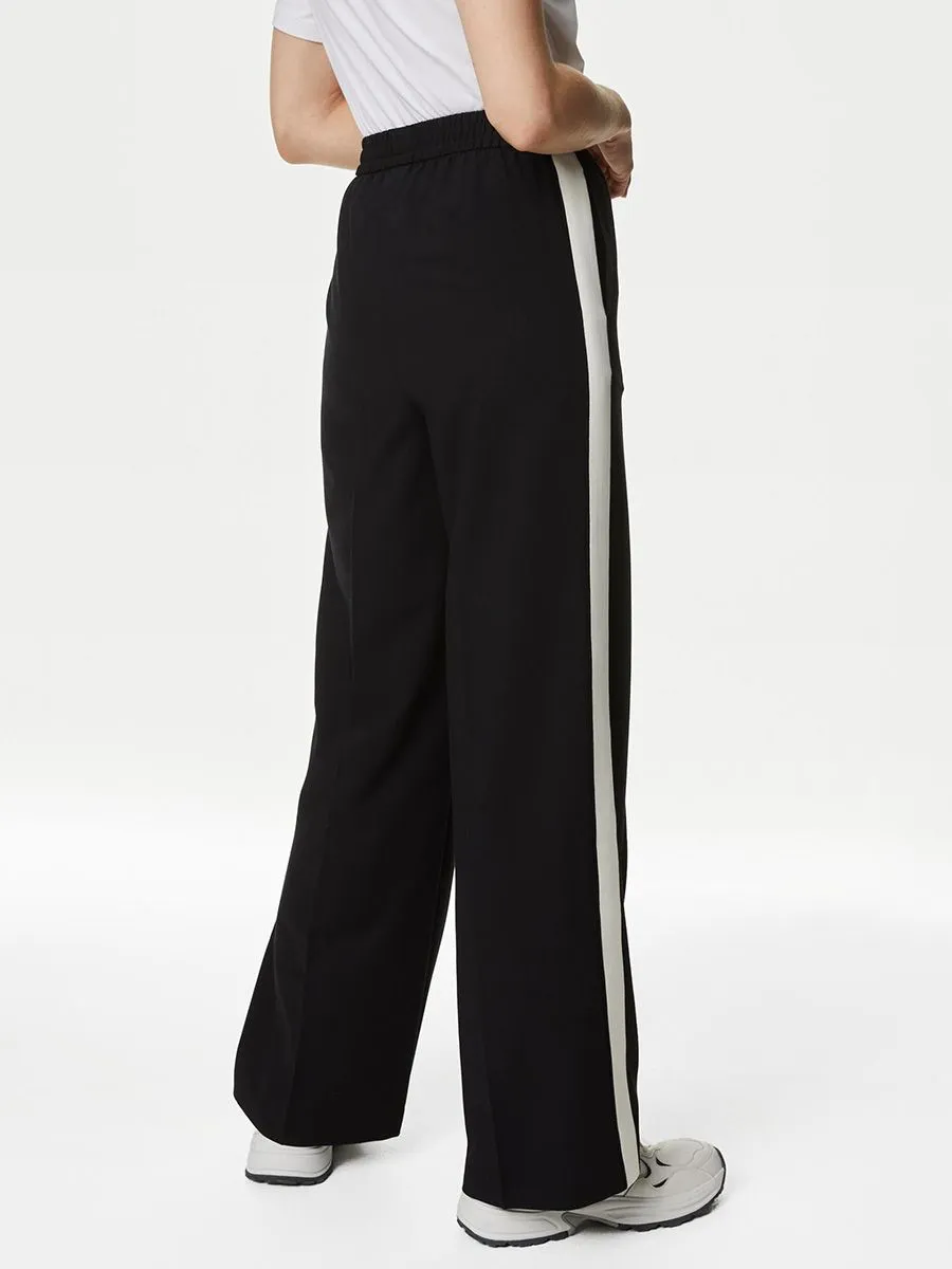 MARKS & SPENCER Women Trousers Side Stripe Wide Leg MARKS & SPENCER Women Trousers Side Stripe Wide Leg