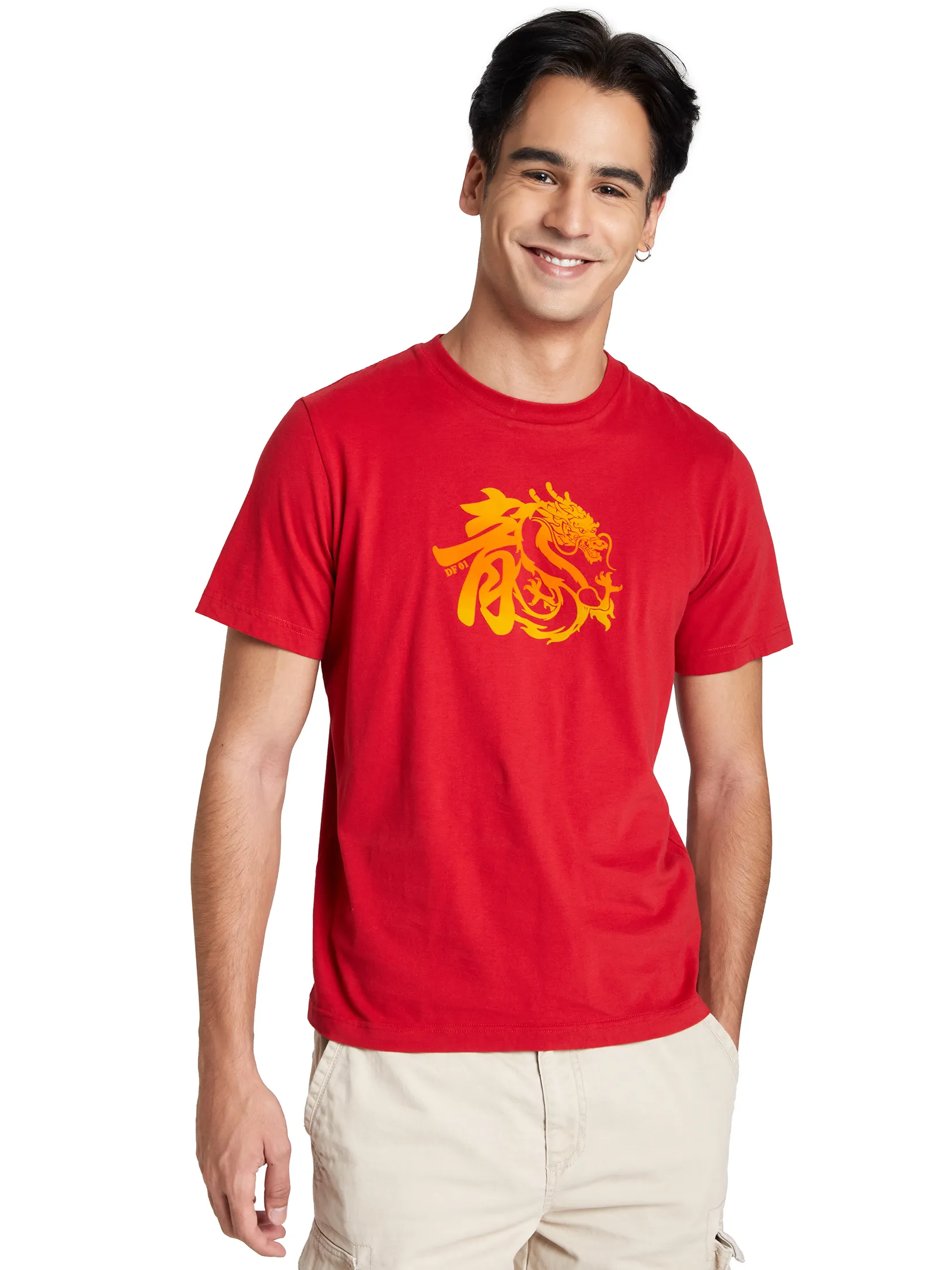 DEFRY 01 Men T-Shirt 2501FTSM004 Red DEFRY 01 Men T-Shirt 2501FTSM004 Red