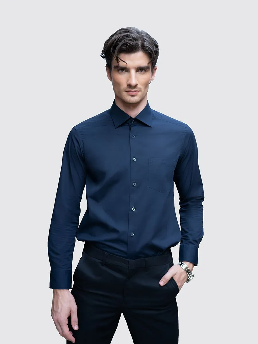 ARROW SPANDEX LONG SLEEVE SHIRT Smart Fit Navy Color ARROW SPANDEX LONG SLEEVE SHIRT Smart Fit Navy Color