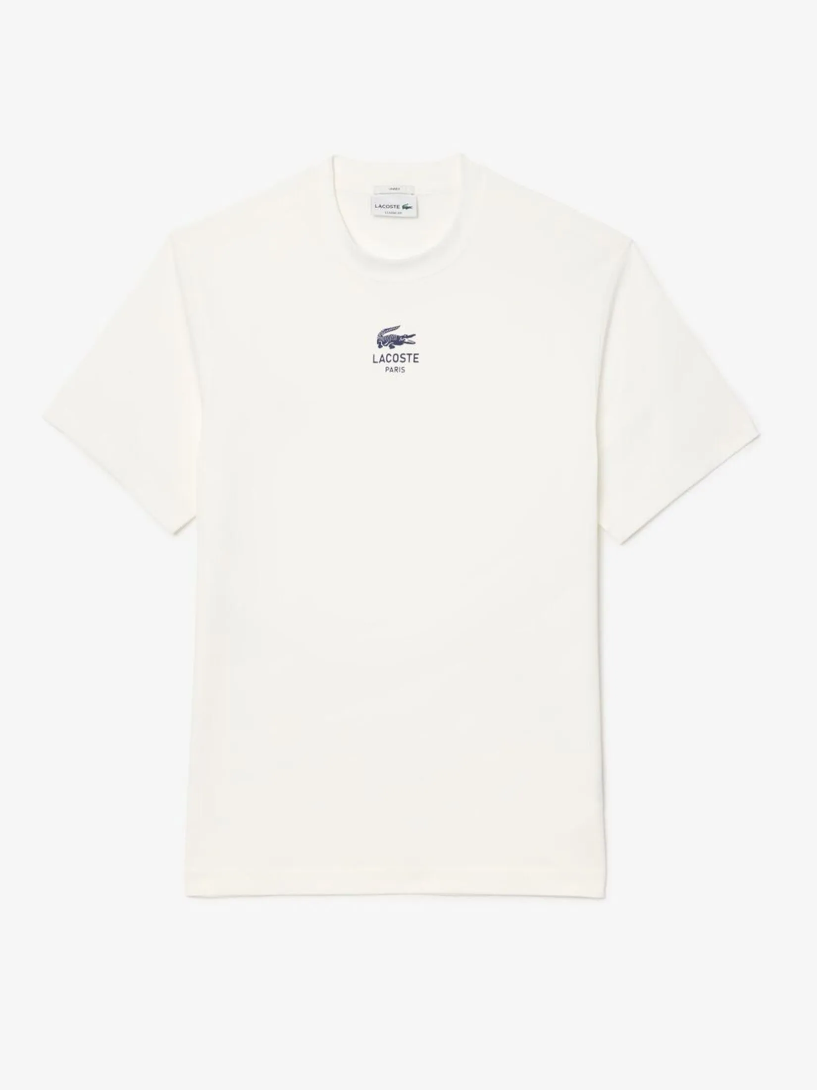 LACOSTE Signature Print Cotton T-shirt White LACOSTE Signature Print Cotton T-shirt White
