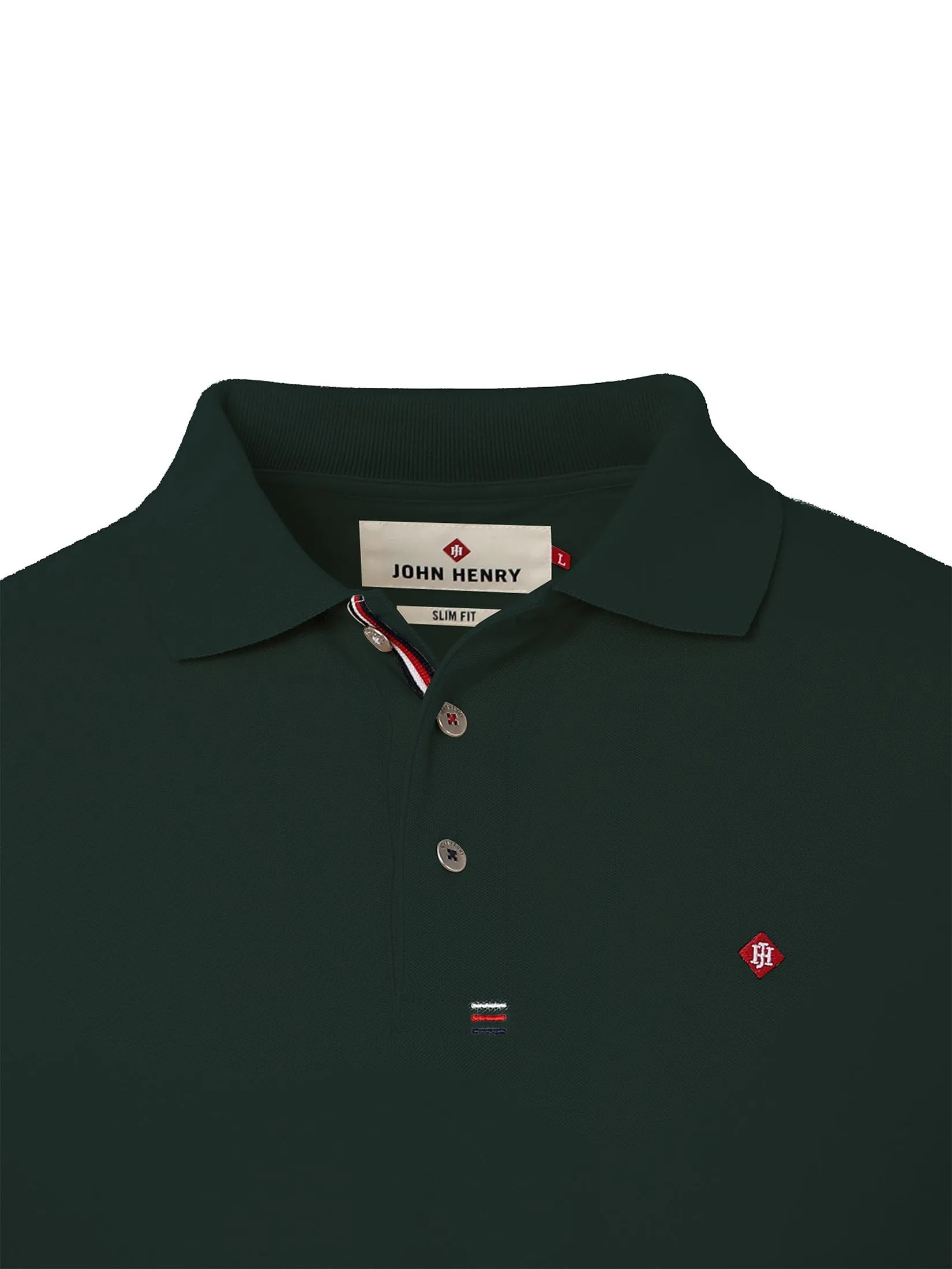 JOHN HENRY Men's Polo (Slim Fit) ESSENTIALS Dark Green JOHN HENRY Men's Polo (Slim Fit) ESSENTIALS Dark Green