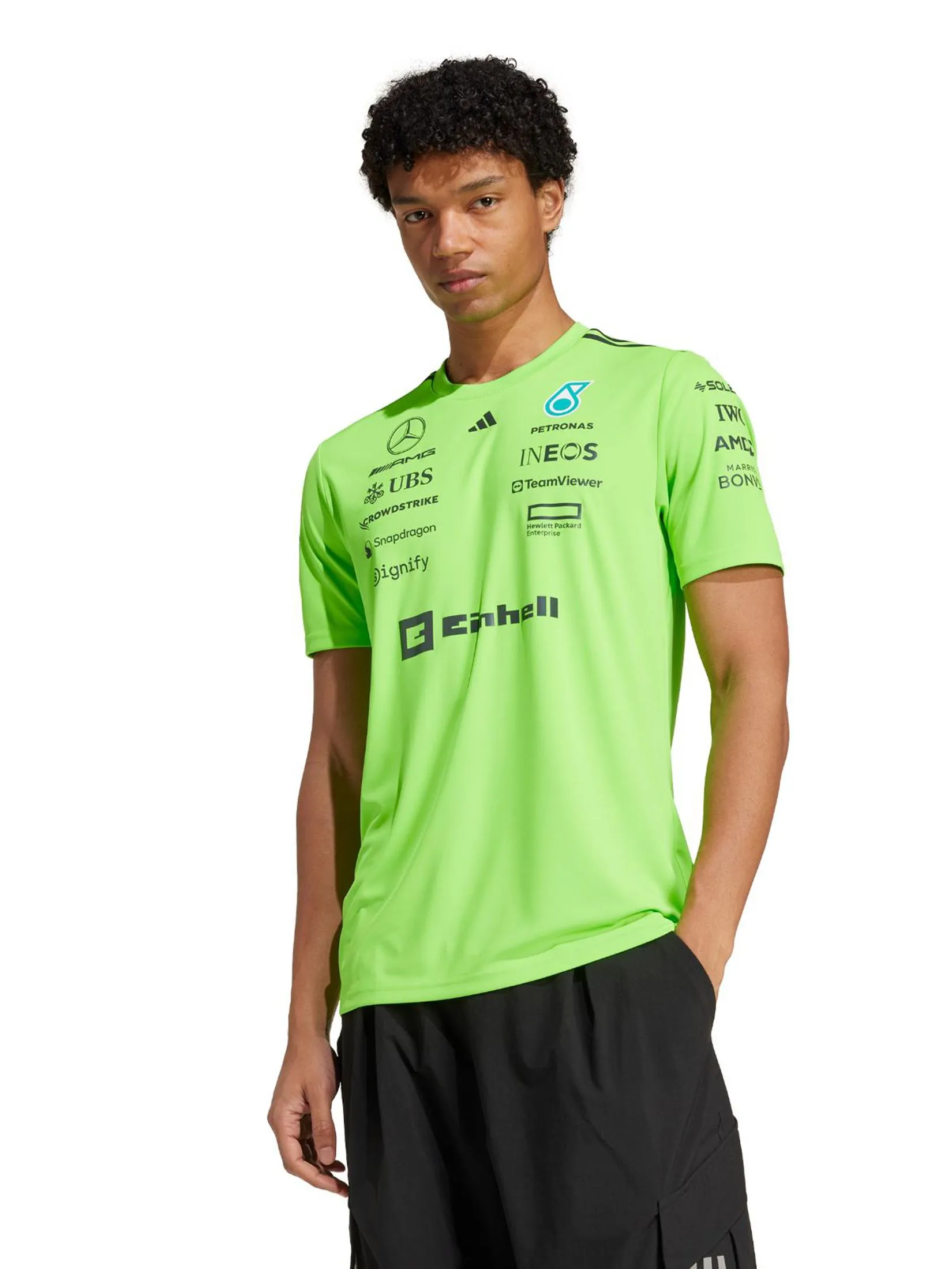 ADIDAS Men Set Up Jersey Mercedes - Amg Petronas Formula One Team Green / Solar Green / Black ADIDAS Men Set Up Jersey Mercedes - Amg Petronas Formula One Team Green / Solar Green / Black