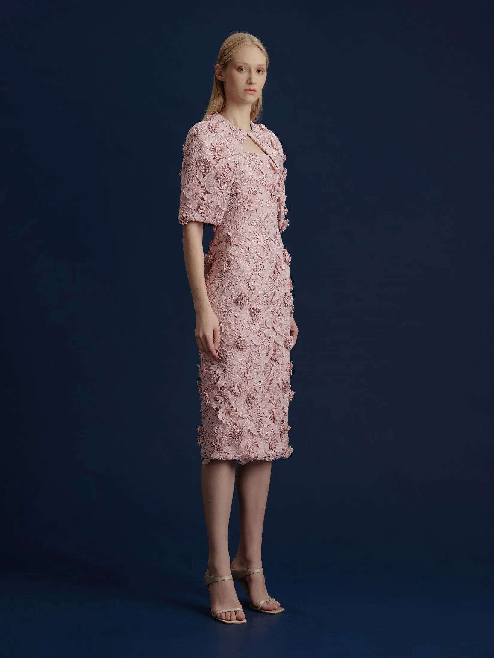 ASAVA ( AW24 ) Soraya Floral-lace Column Women Dress Pink ASAVA ( AW24 ) Soraya Floral-lace Column Women Dress Pink