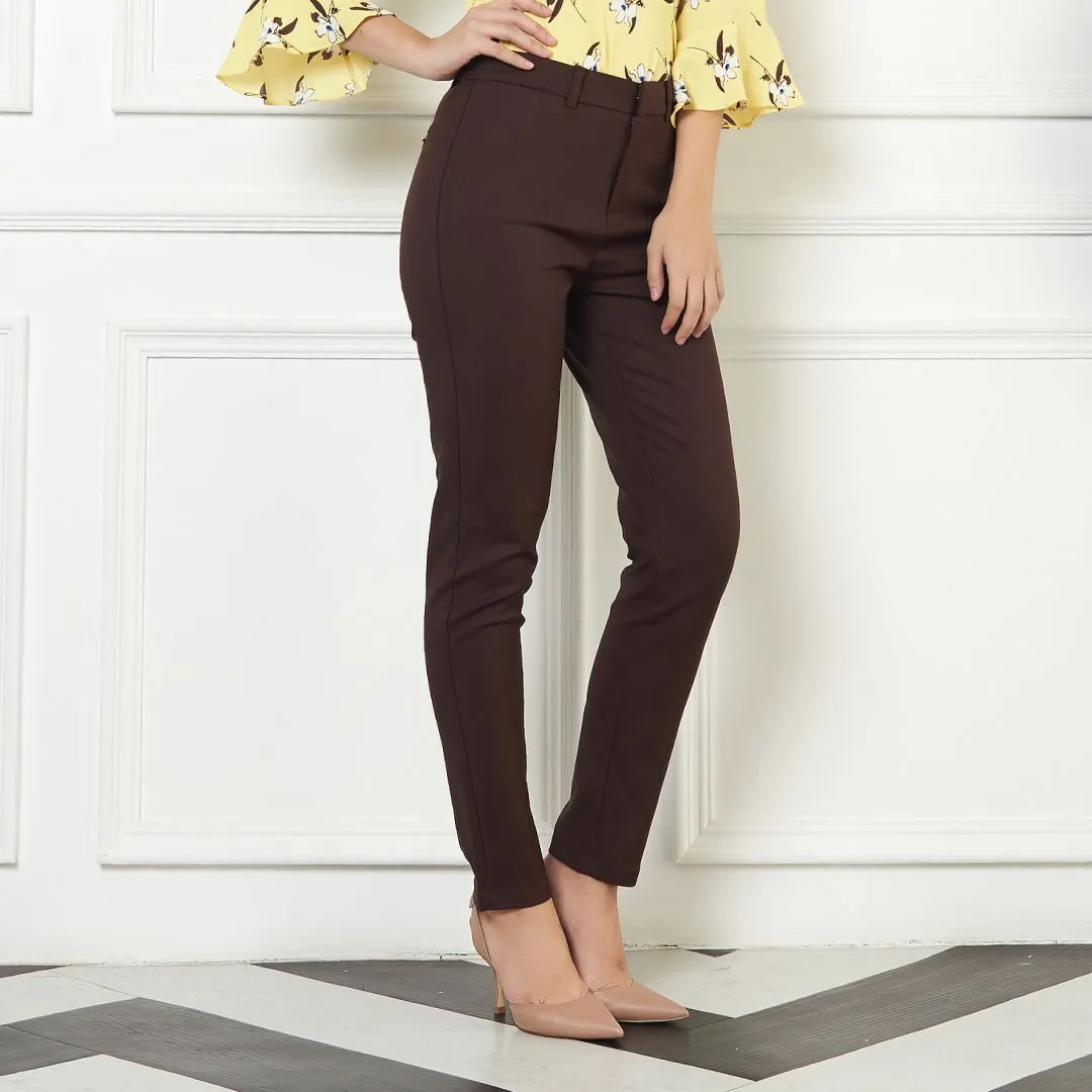 Lady Plus Brown Long Pants L-6085PL-B8 Lady Plus Brown Long Pants L-6085PL-B8