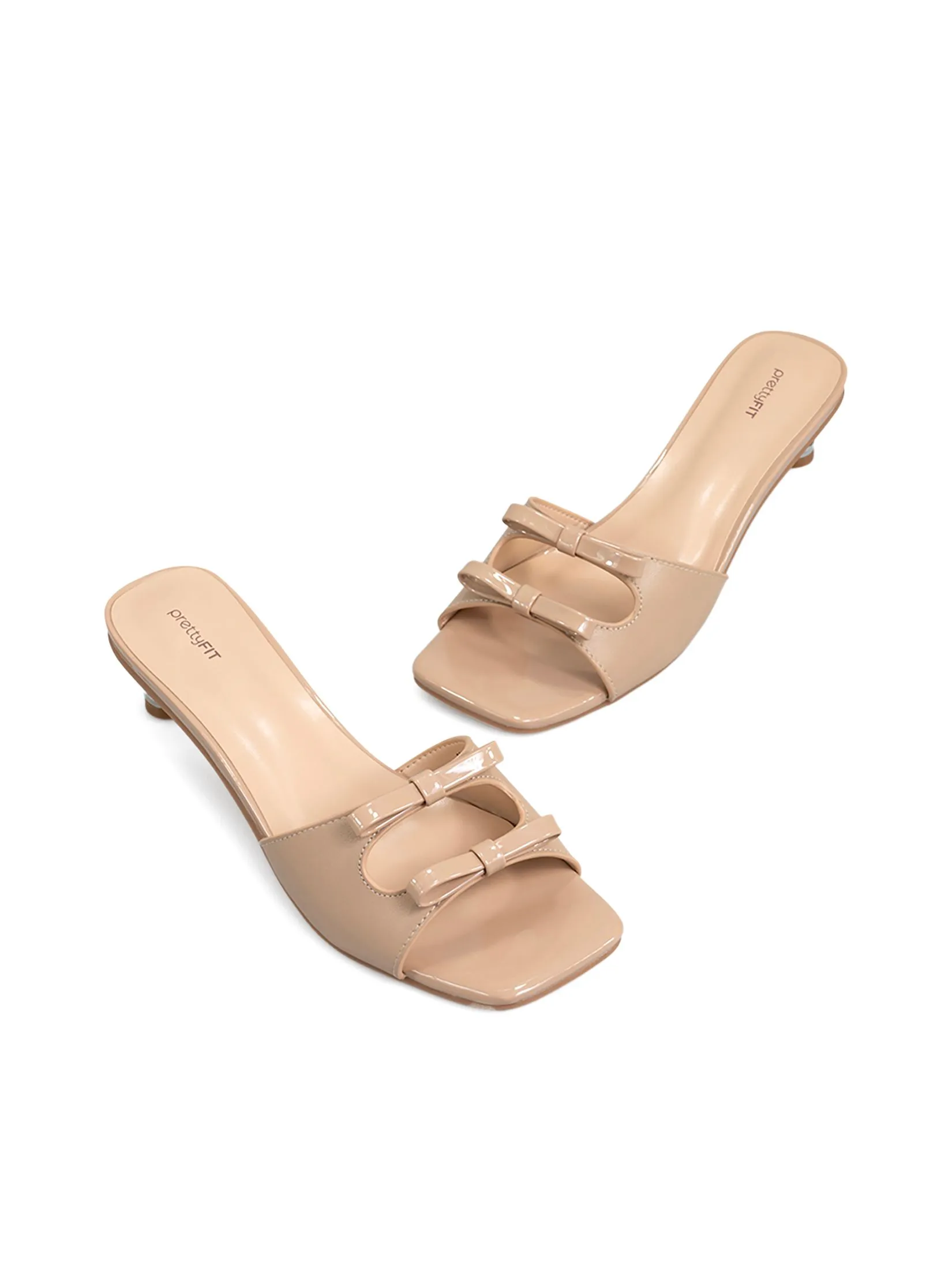 PRETTY FIT Women Mules Bows Across Front Beige PRETTY FIT Women Mules Bows Across Front Beige