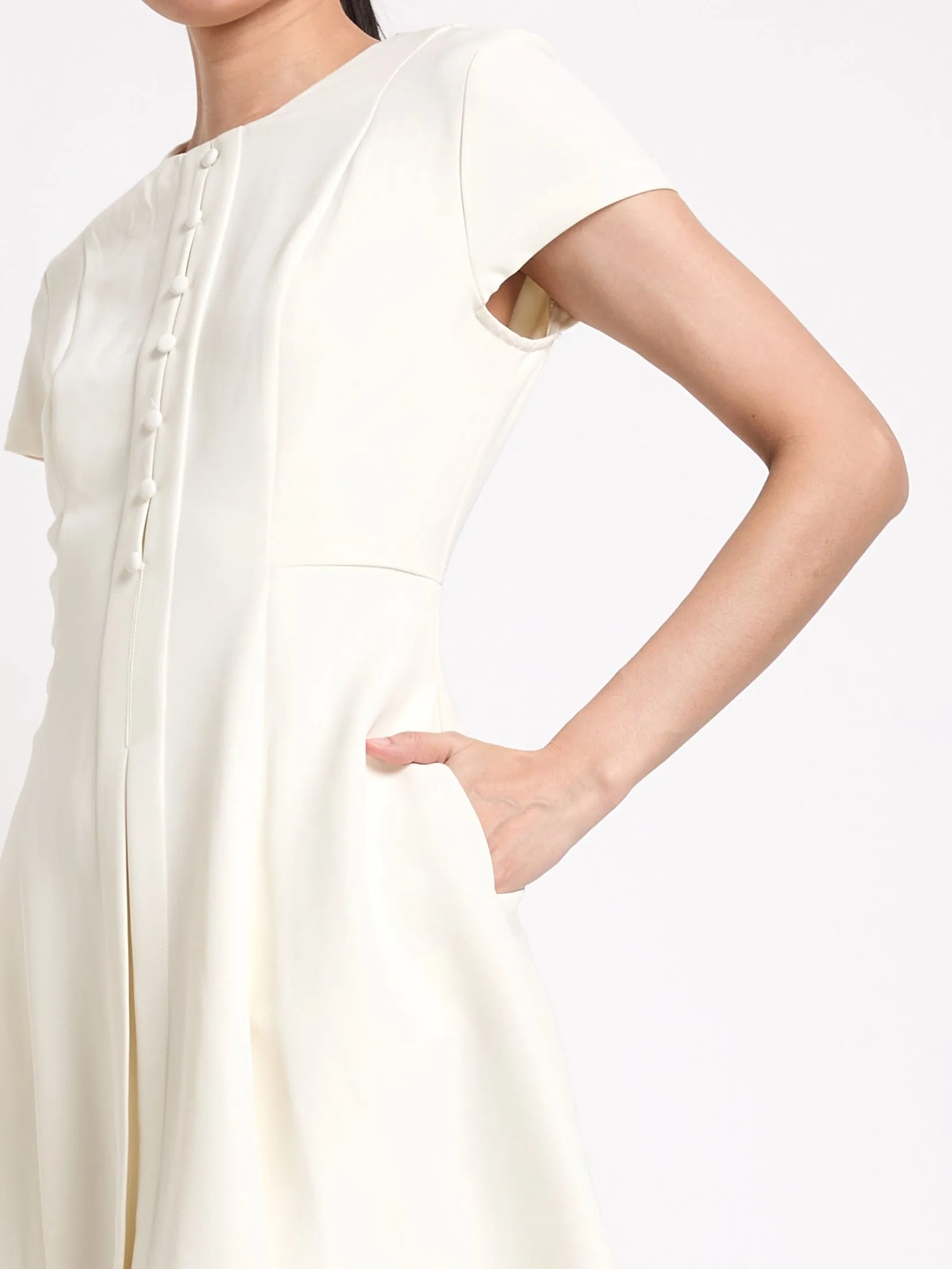 EXPRESSIONS Women Dress With Cap Sleeves And Front Pleat Detail EXPRESSIONS Women Dress With Cap Sleeves And Front Pleat Detail