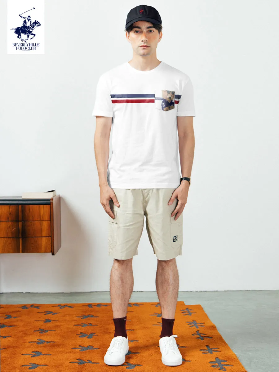 BEVERLY HILLS POLO CLUB White Unisex T-Shirt REGULAR-FIT Model BNSR164