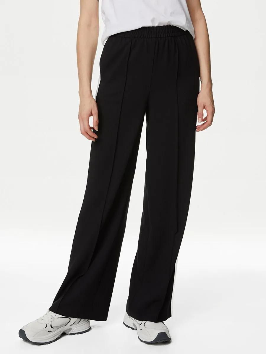 MARKS & SPENCER Women Trousers Side Stripe Wide Leg MARKS & SPENCER Women Trousers Side Stripe Wide Leg