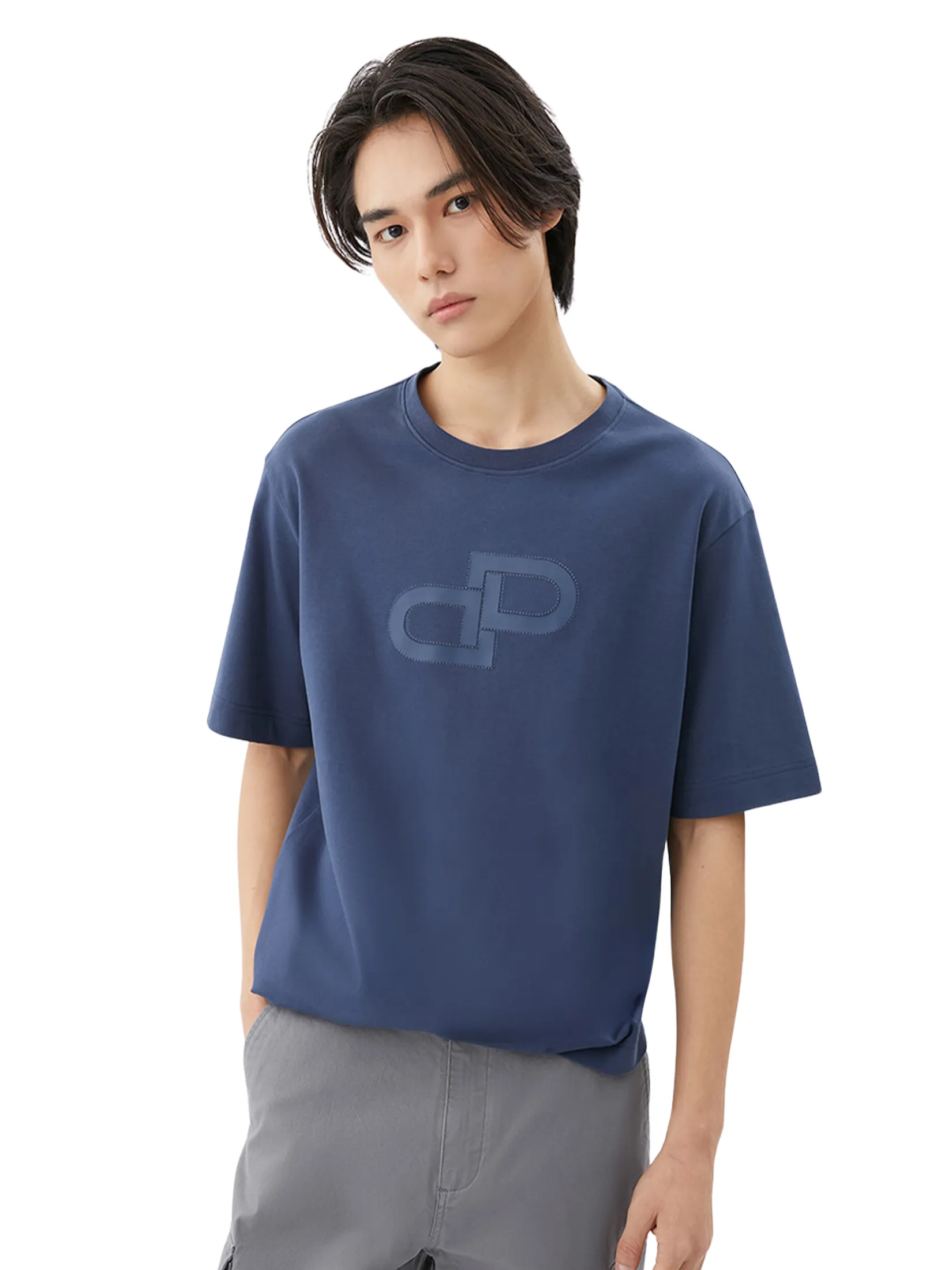 DAPPER DAPPER DP Iconic Embossed T-Shirt Navy DAPPER DAPPER DP Iconic Embossed T-Shirt Navy