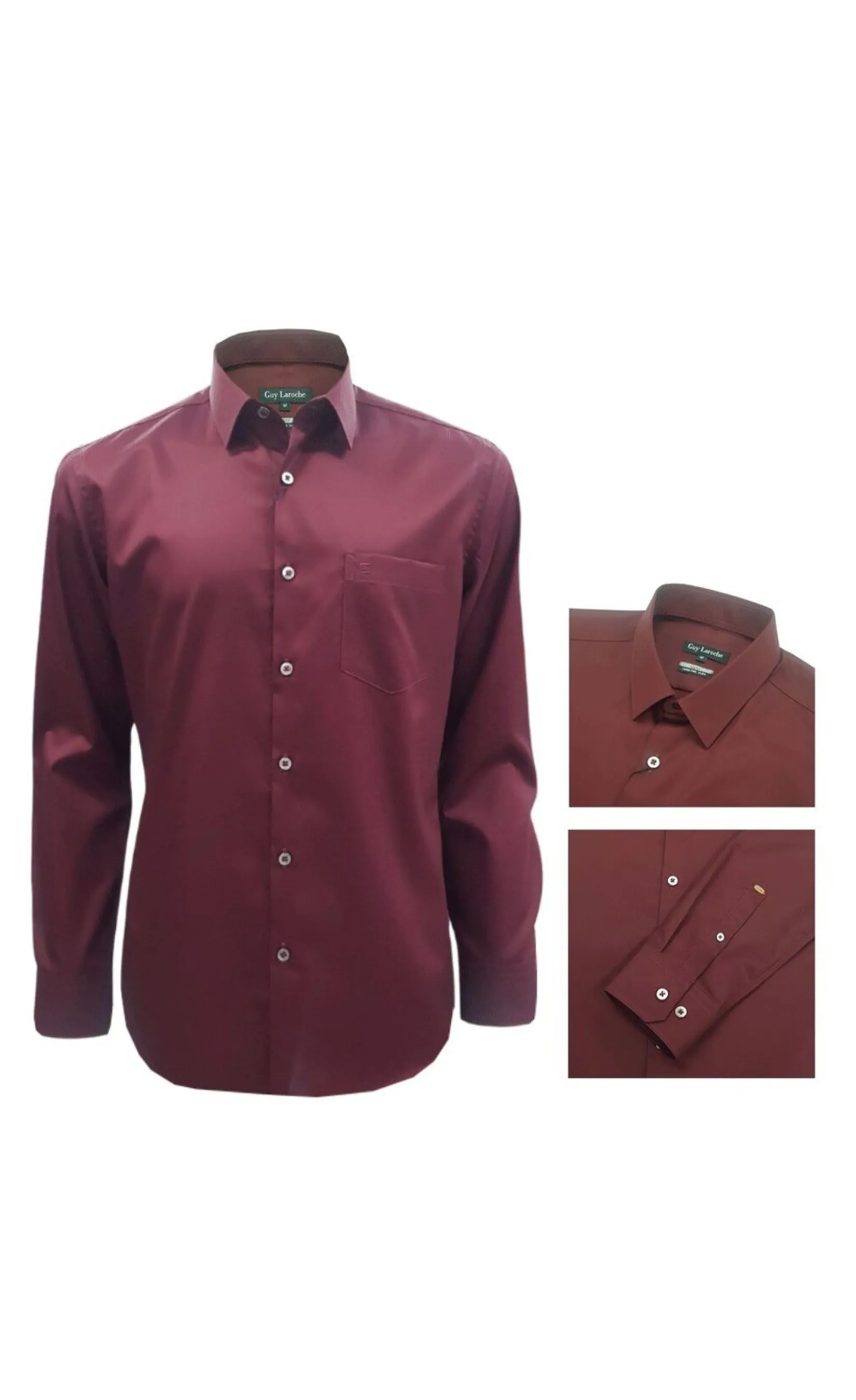 GUY LAROCHE MENWEAR Men's Shirt long sleeves BAP6270A5MR - Maroon GUY LAROCHE MENWEAR Men's Shirt long sleeves BAP6270A5MR - Maroon