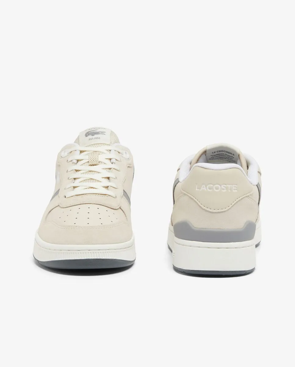 LACOSTE Men’s T-Clip Set Suede Sneakers White LACOSTE Men’s T-Clip Set Suede Sneakers White