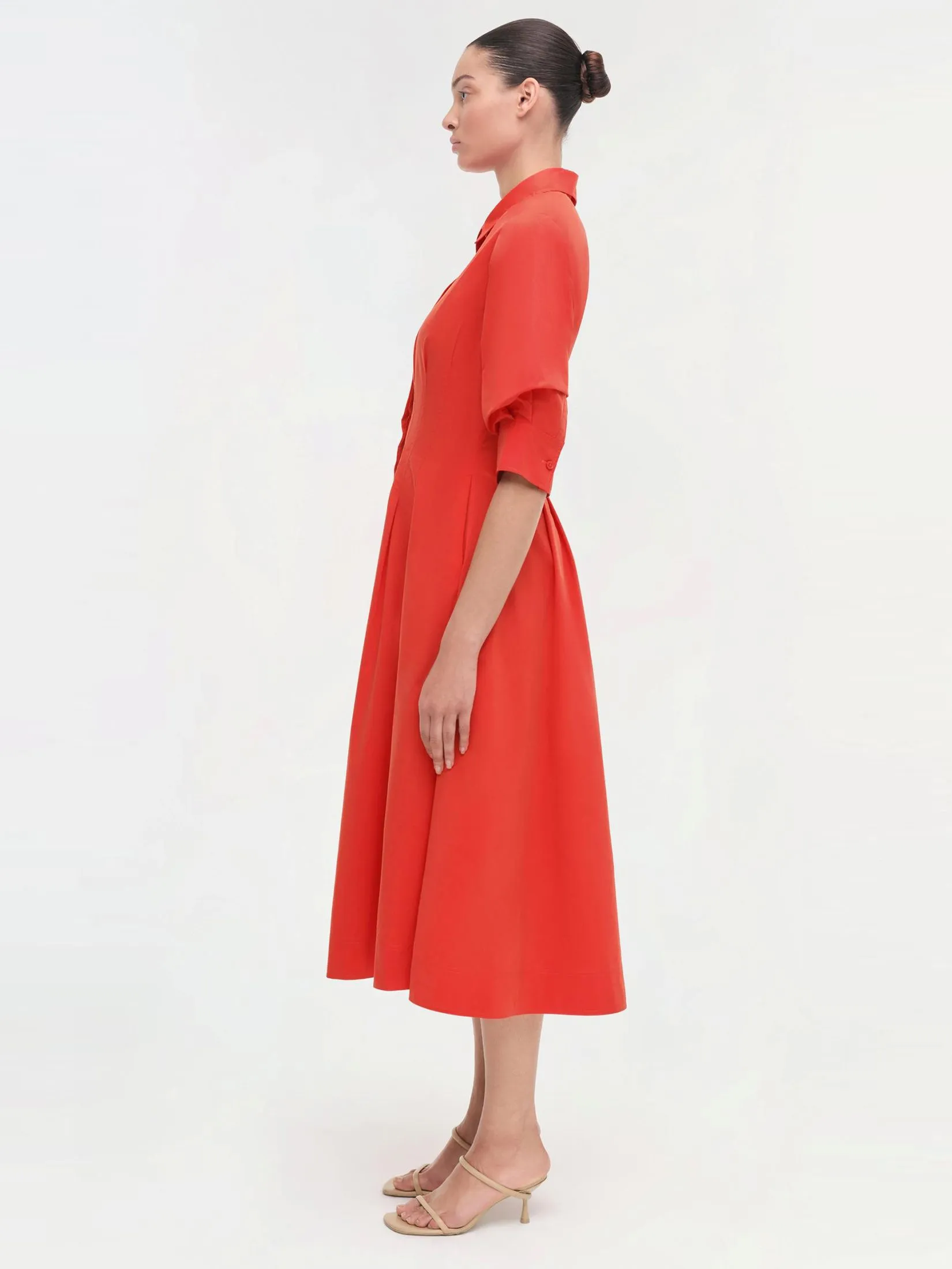 SIMKHAI Women Midi Dress Jazz Pintuck SIMKHAI Women Midi Dress Jazz Pintuck