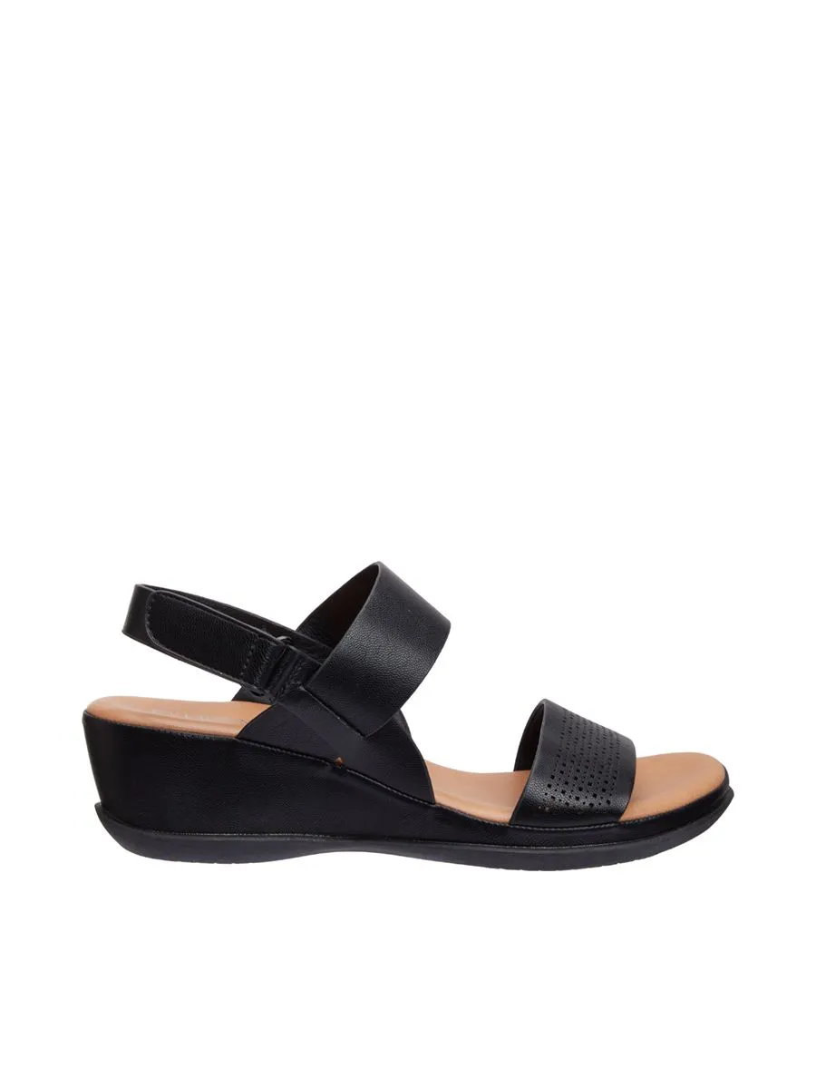 EVERSINCE Women Sandals Double Strap Wedge Closure EVERSINCE Women Sandals Double Strap Wedge Closure