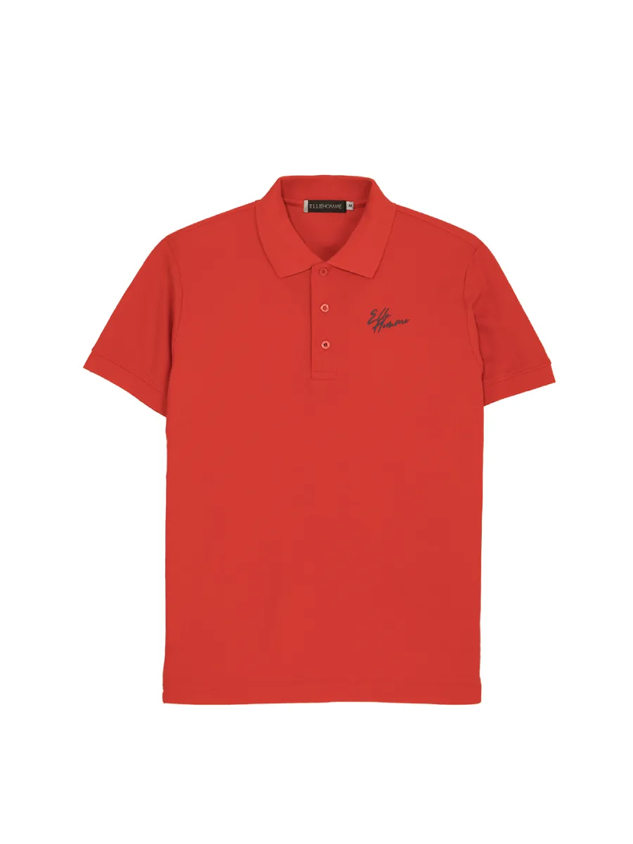 ELLE HOMME Men Polo shirt short sleeves Smart fit W8K911 - Red ELLE HOMME Men Polo shirt short sleeves Smart fit W8K911 - Red