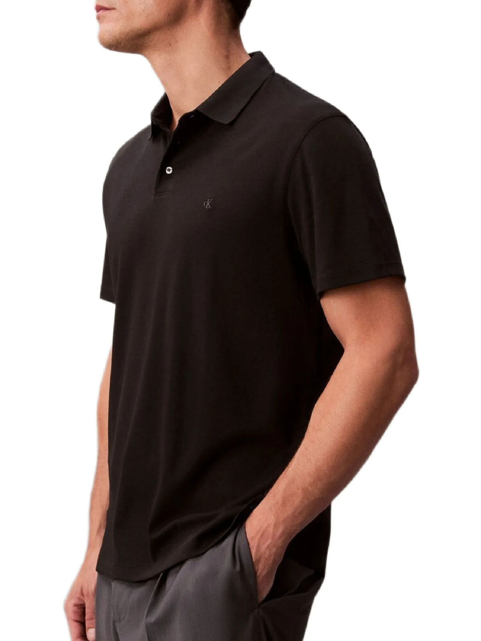 CALVIN KLEIN Men's Pima Cotton Polo Shirt Black CALVIN KLEIN Men's Pima Cotton Polo Shirt Black