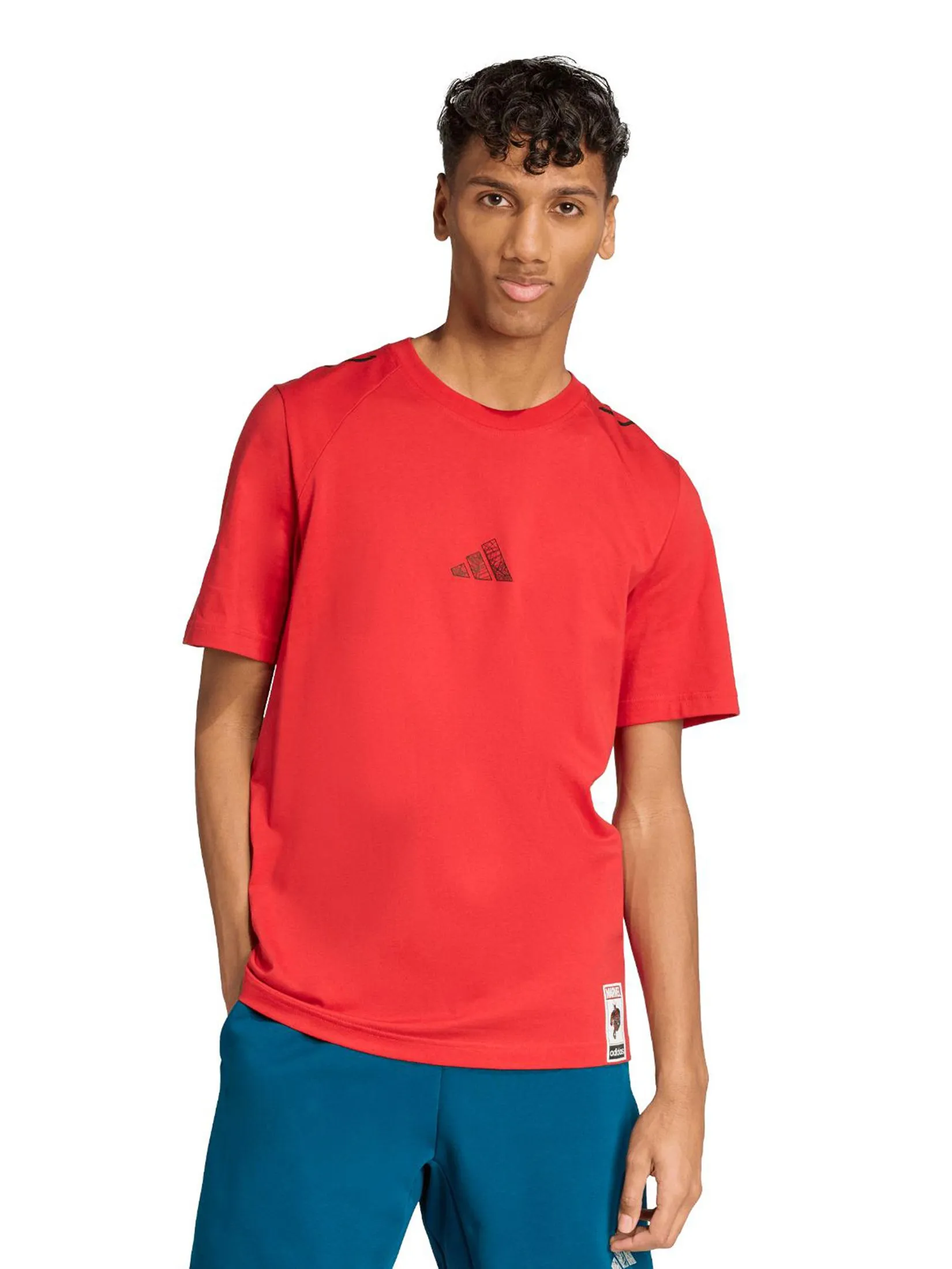 ADIDAS Men T-Shirt Adidas Marvel Spider-Man Spider JL7962 Collegiate Red ADIDAS Men T-Shirt Adidas Marvel Spider-Man Spider JL7962 Collegiate Red