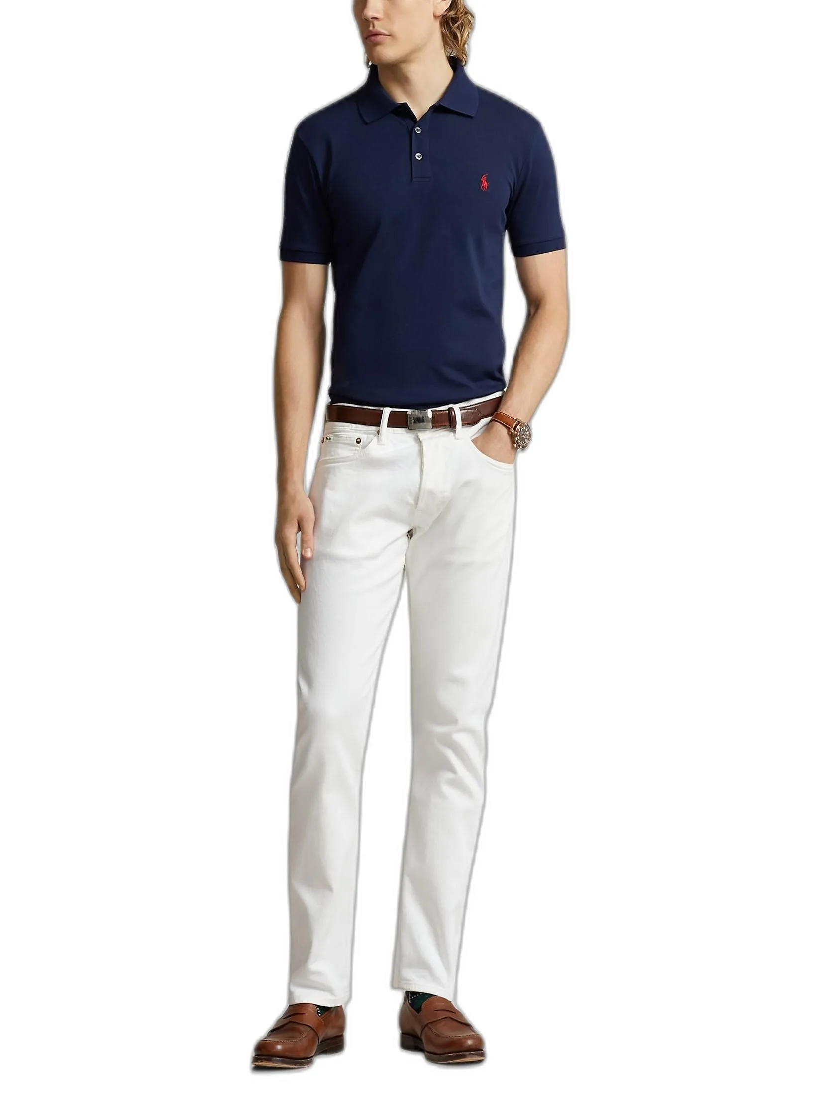 POLO RALPH LAUREN POLO-Slim Fit Stretch Mesh Polo Shirt MNPOKNI1N820481 410 NAVY-410 POLO RALPH LAUREN POLO-Slim Fit Stretch Mesh Polo Shirt MNPOKNI1N820481 410 NAVY-410