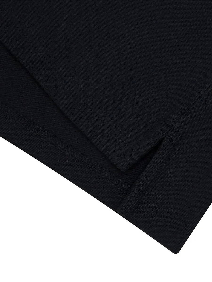 GIORDANO Men's Lycra Pique Embroidery Polo (3D Lion) Black GIORDANO Men's Lycra Pique Embroidery Polo (3D Lion) Black