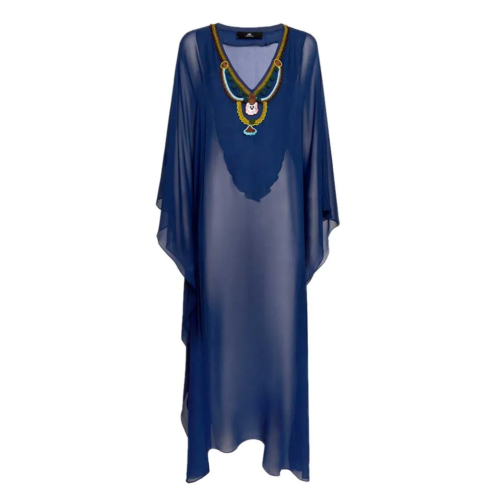 ANGELYS BALEK Blue V - Neck Women Kaftan ANGELYS BALEK Blue V - Neck Women Kaftan