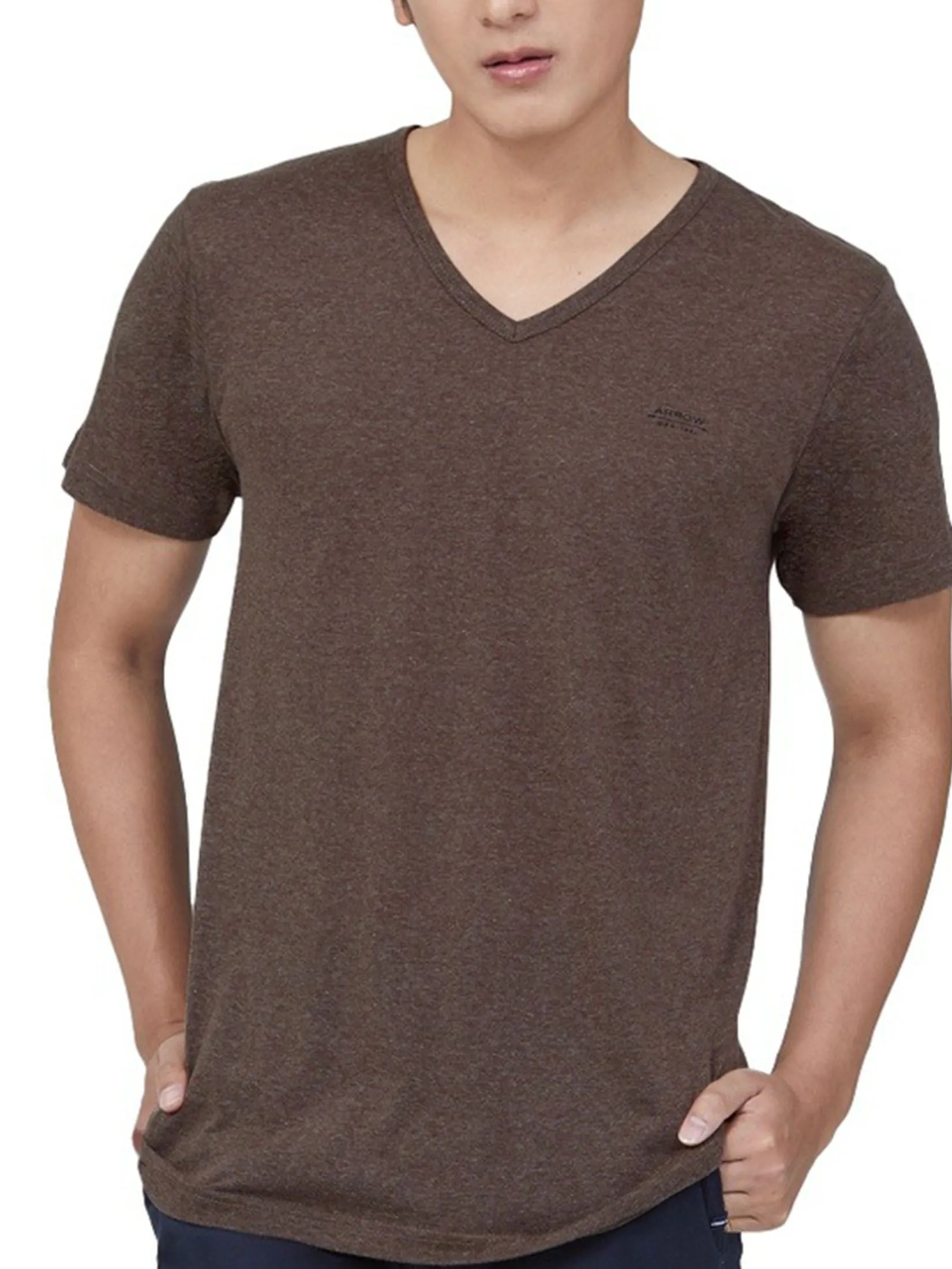 ARROW Inner T-Shirt V-Neck Dark Brown, Model: MXWV91E ARROW Inner T-Shirt V-Neck Dark Brown, Model: MXWV91E