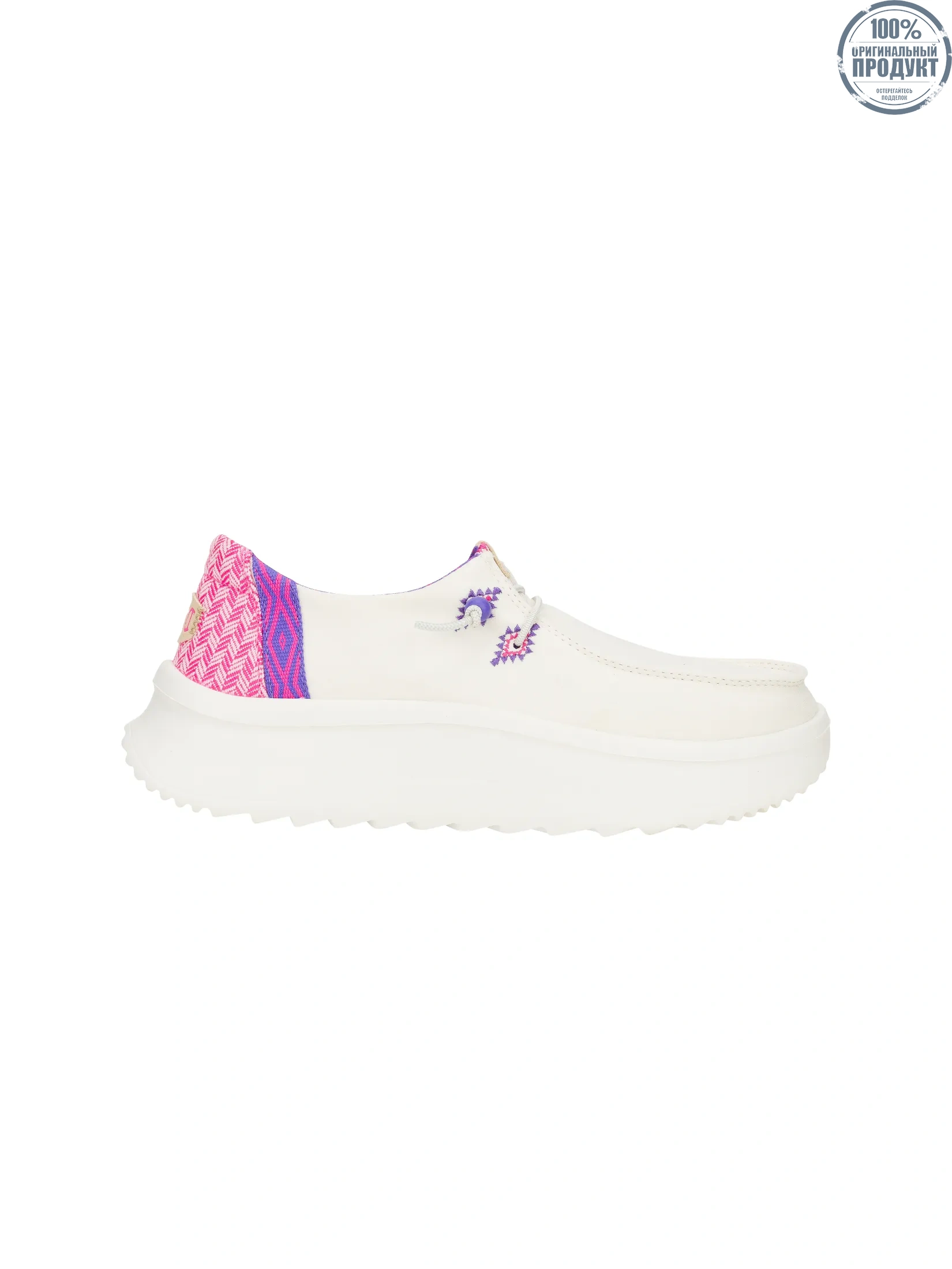 HEYDUDE WENDY PEAK CHAMBRAY WOVEN - WHITE/PINK HEYDUDE WENDY PEAK CHAMBRAY WOVEN - WHITE/PINK