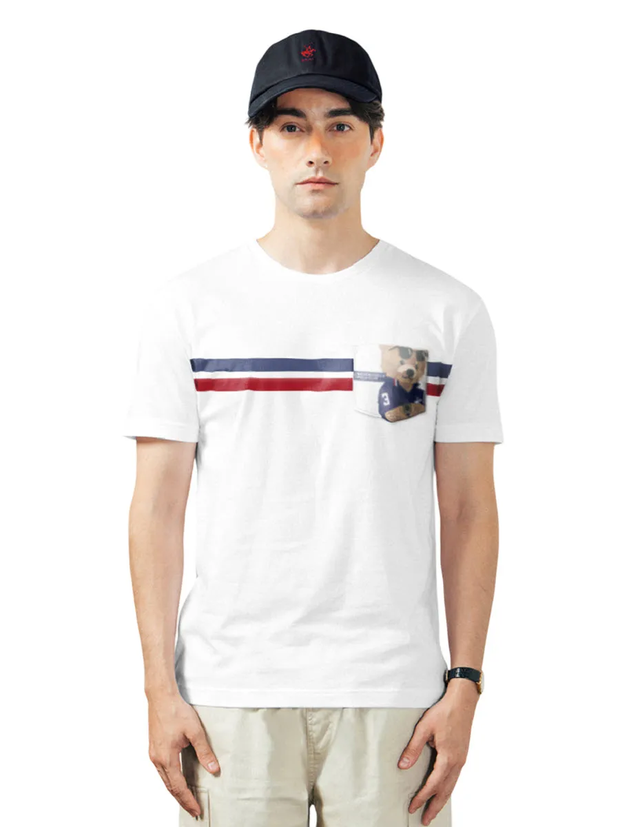 BEVERLY HILLS POLO CLUB White Unisex T-Shirt REGULAR-FIT Model BNSR164