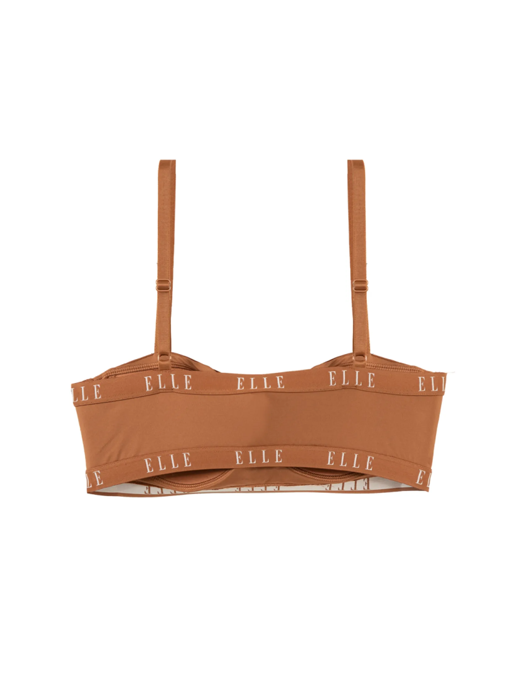 ELLE LINGERIE Women Bralette Bra strapless bra style with built-in foam ELLE Sporty style LH1848 - Brown ELLE LINGERIE Women Bralette Bra strapless bra style with built-in foam ELLE Sporty style LH1848 - Brown