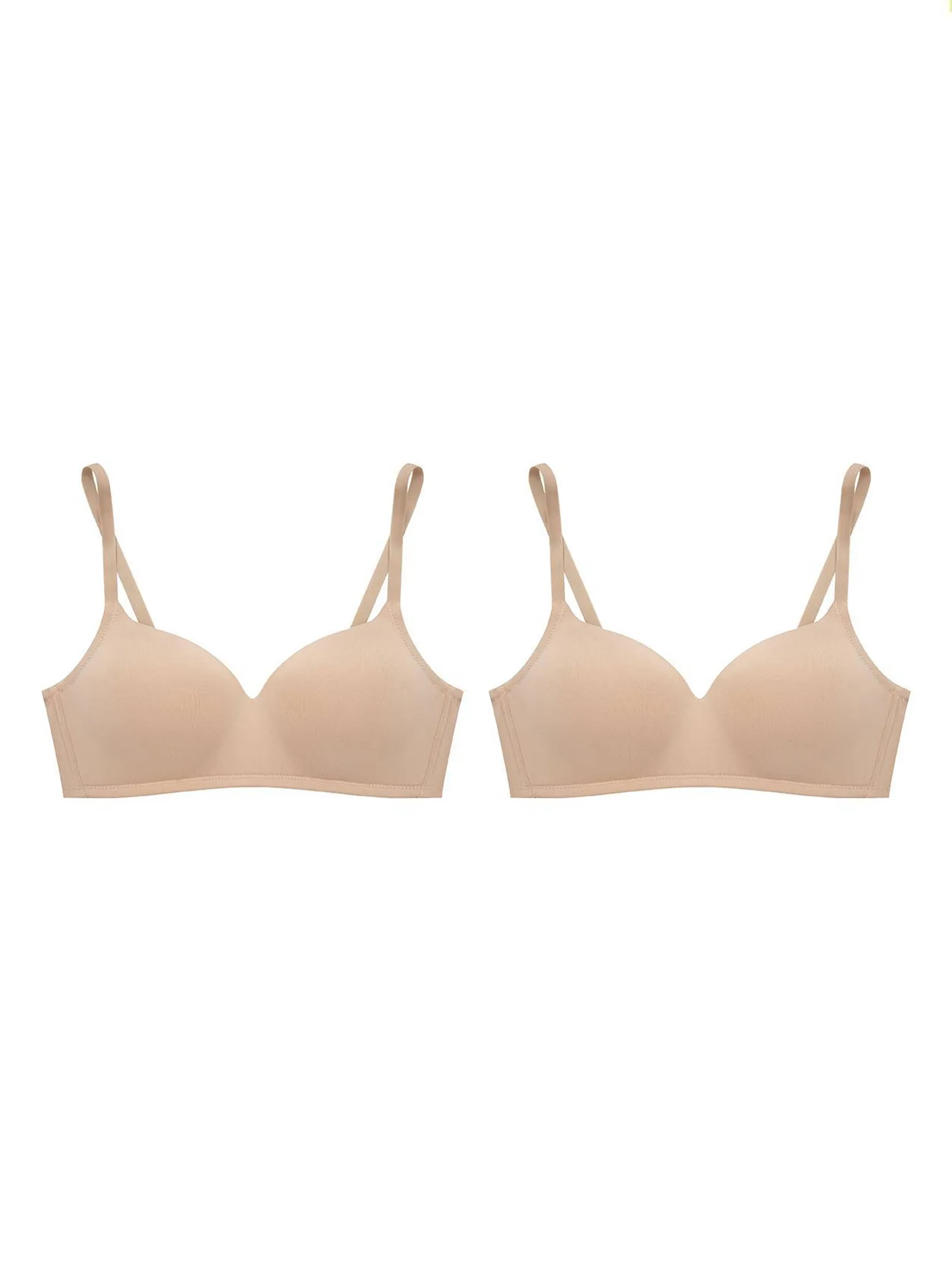 SABINA [Pack 2 Piece] [Online Exclusive] Bra Wireless Woman Pretty Perfect - Beige