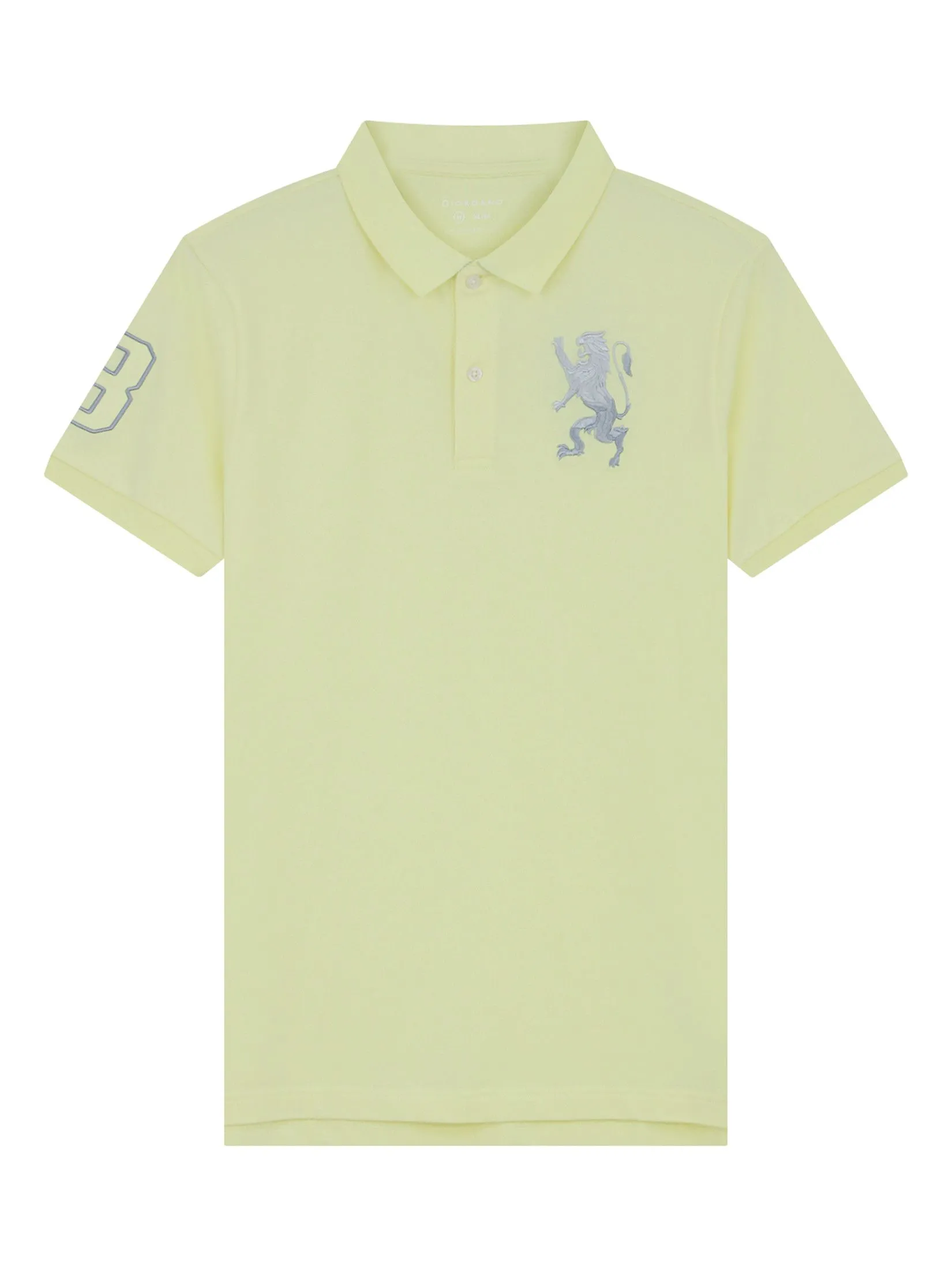 GIORDANO Men's Slim Embroidery Bold Polo (3D Lion) Wax Yellow GIORDANO Men's Slim Embroidery Bold Polo (3D Lion) Wax Yellow